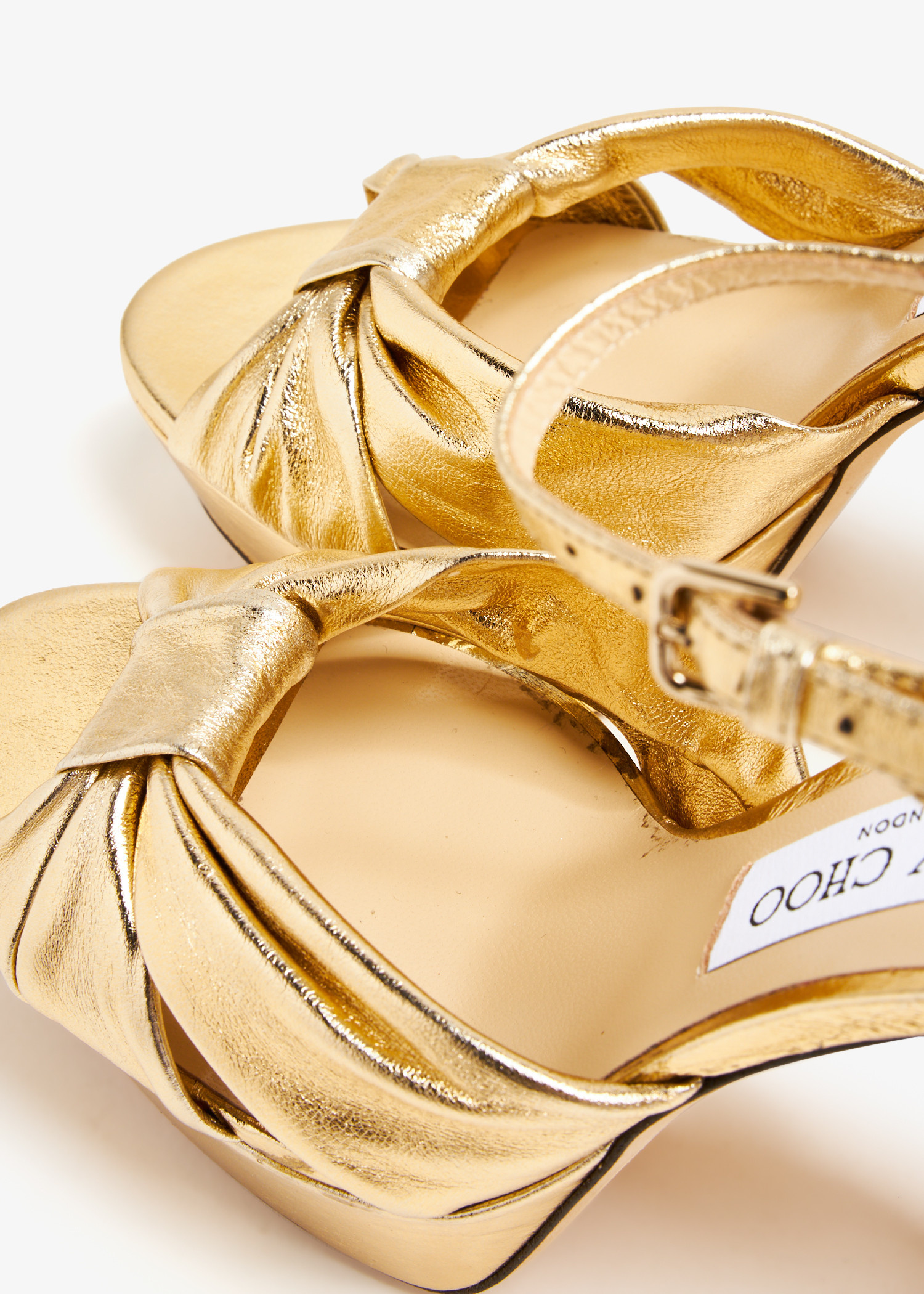 Jimmy Choo Pre-Loved Heloise 120 platform sandals for Women - Gold