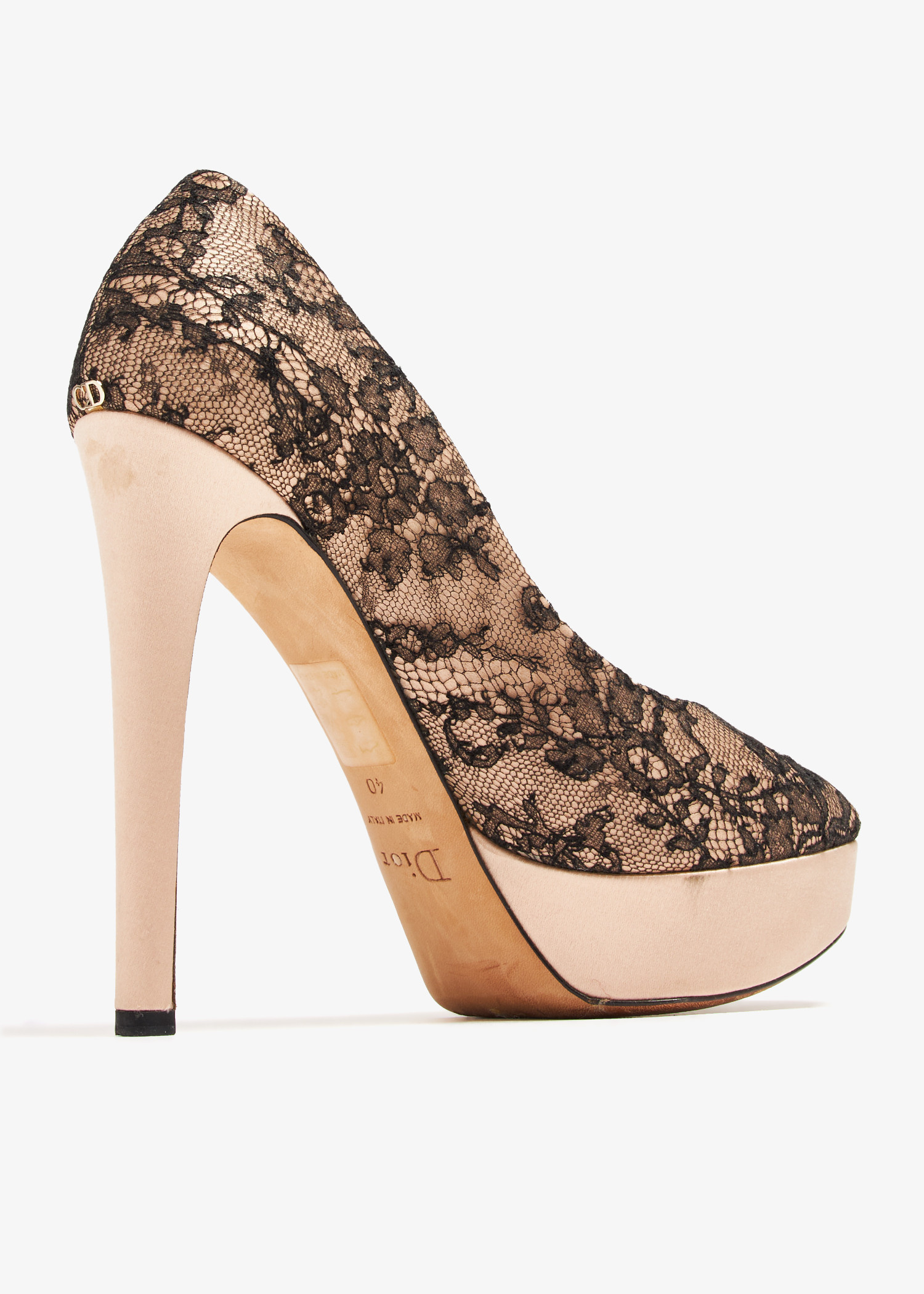 Dior Pre-Loved Lace peep-toe platform pumps for Women