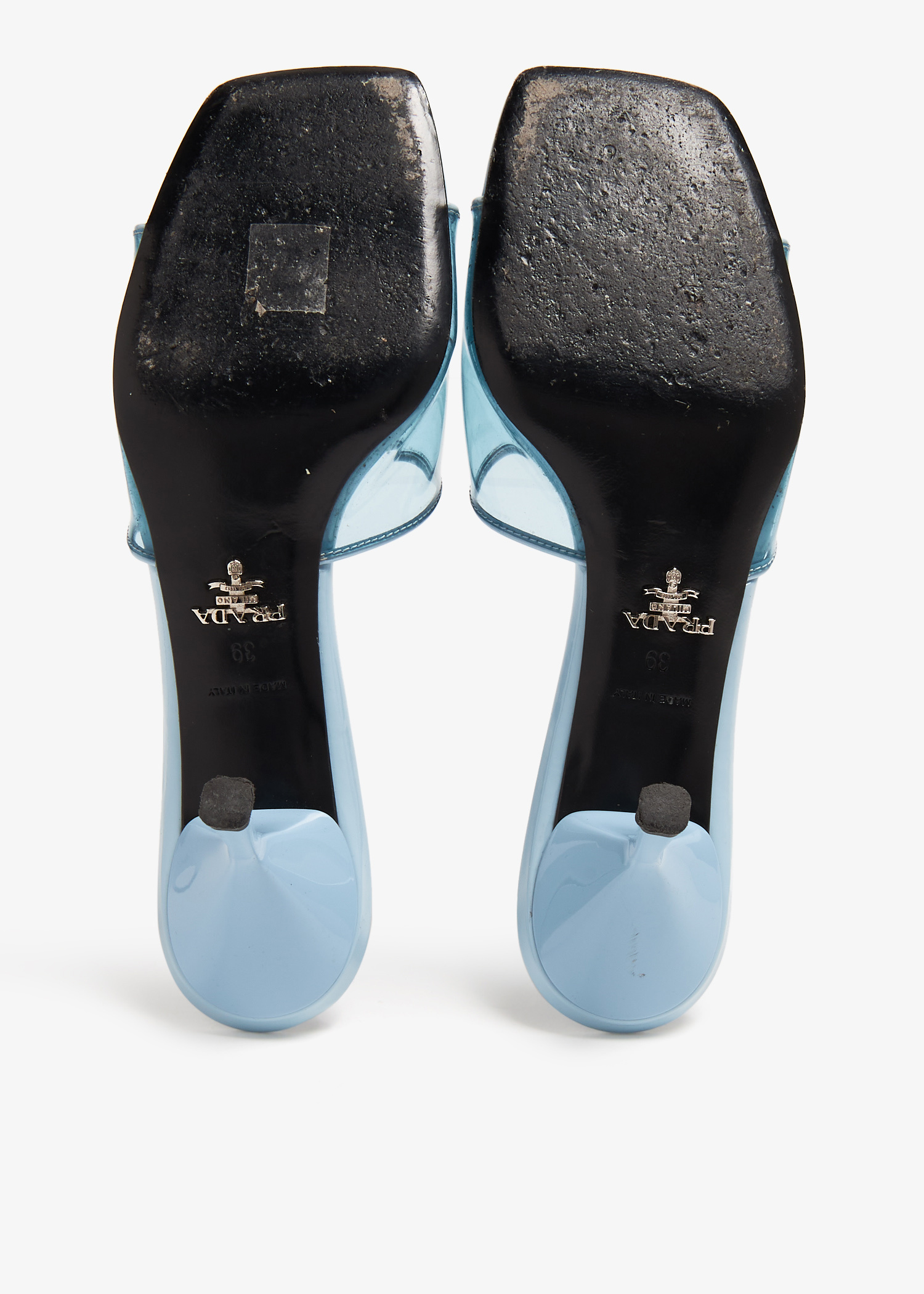 Prada Pre-Loved Triangle mules for Women - Blue in UAE | Level Shoes