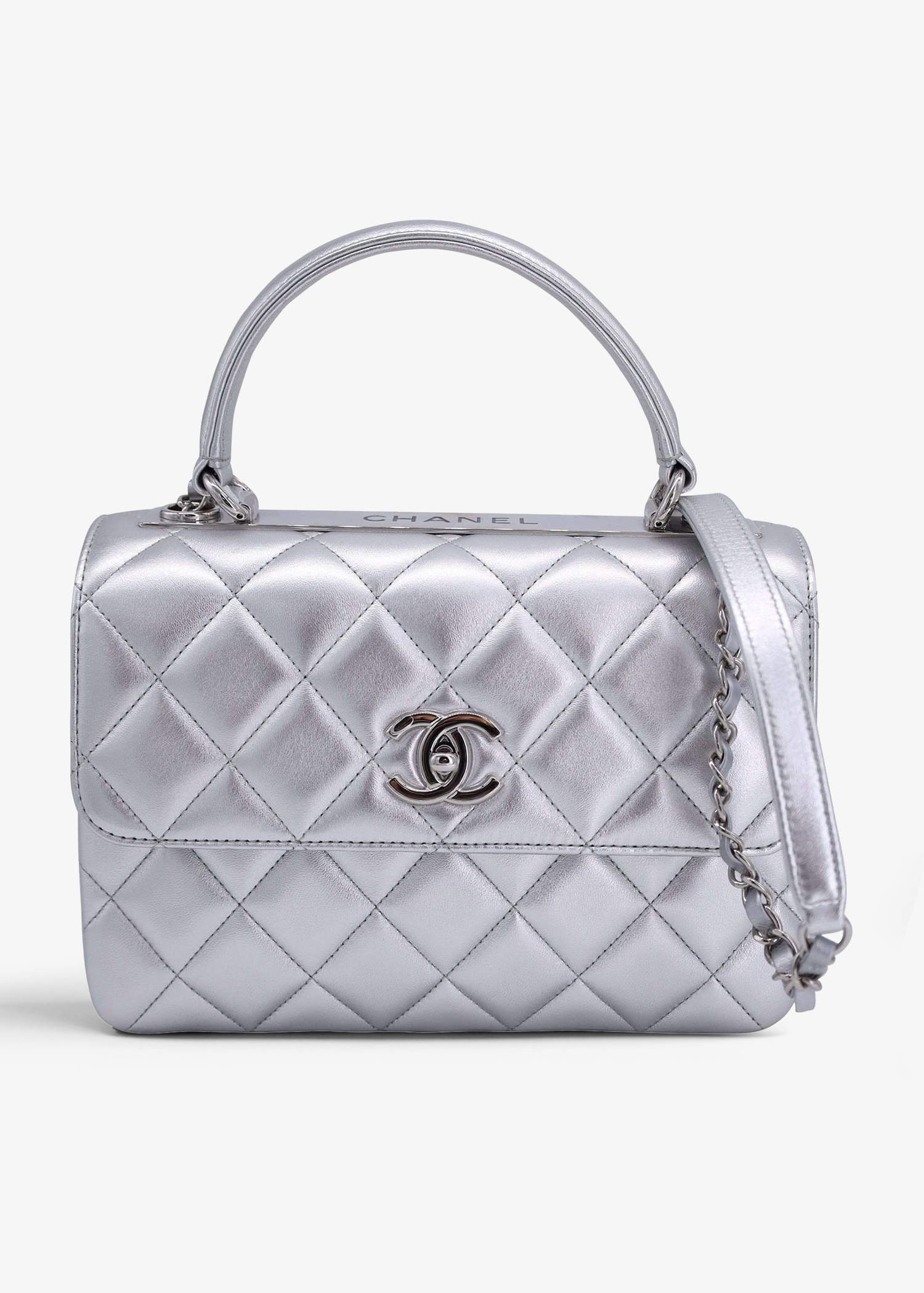Chanel Pre-Loved Small Trendy CC Flap bag for Women - Silver in