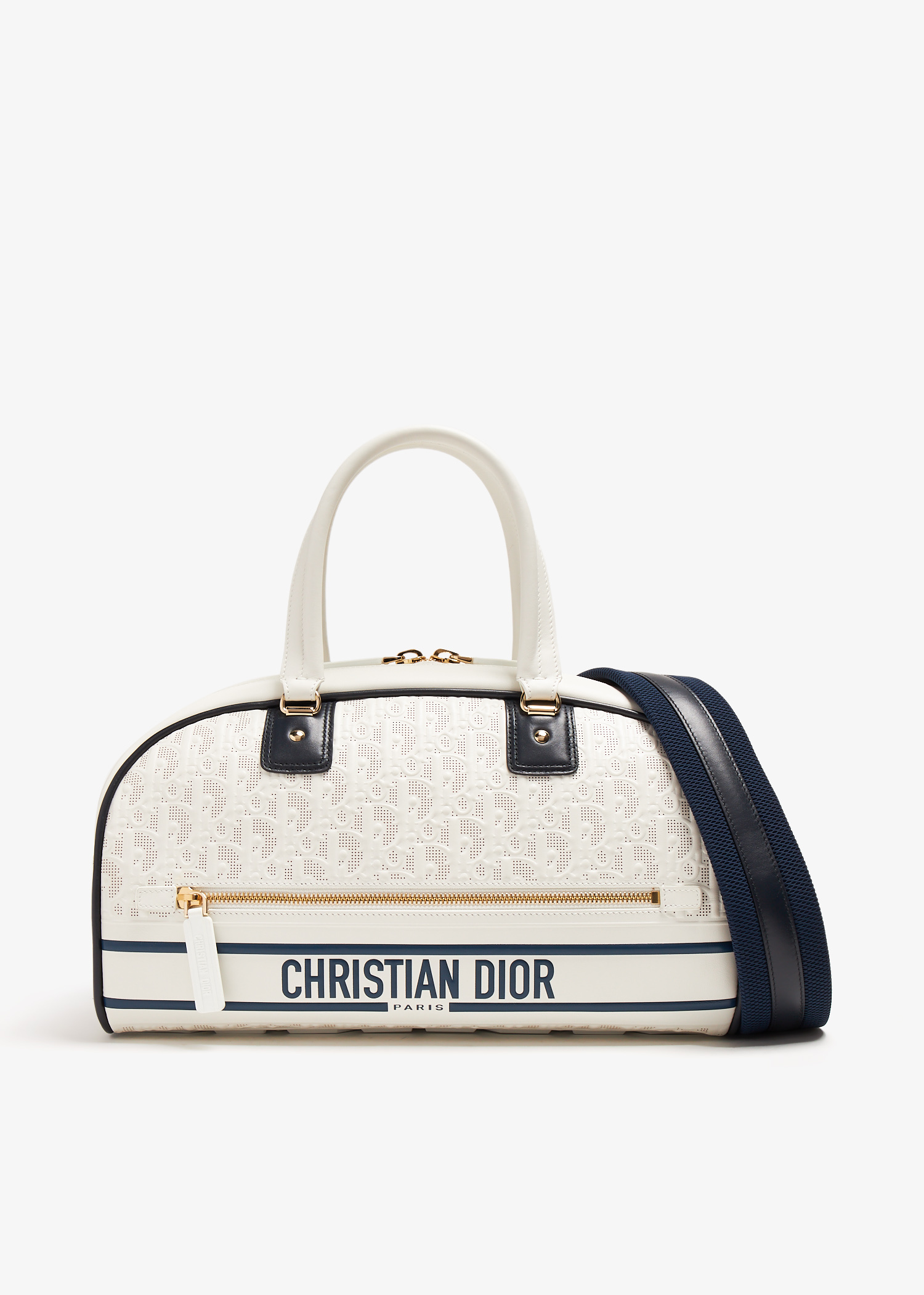 Dior Pre-Loved Medium Vibe Zip bowling bag for Women - White in