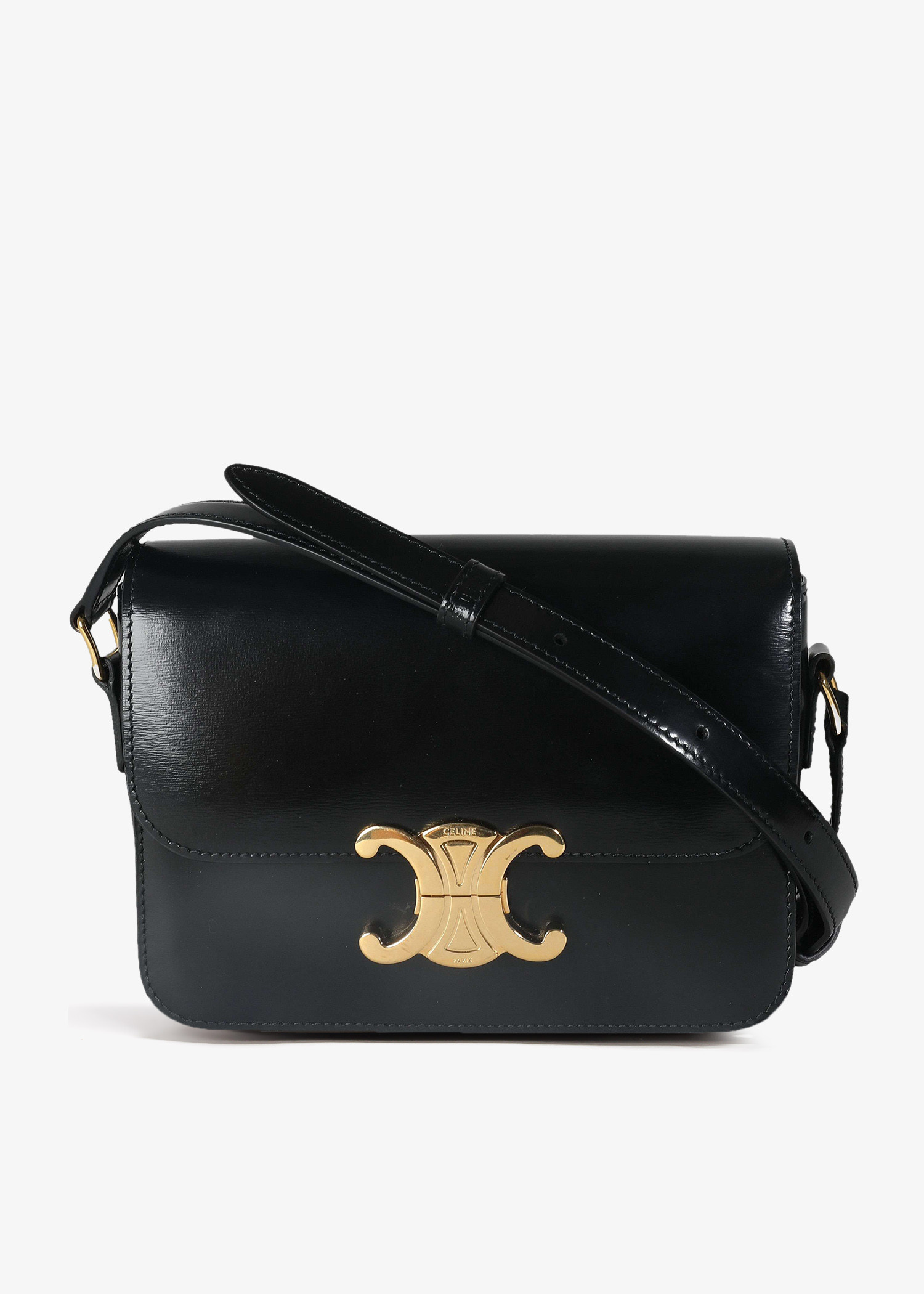 CELINE Pre-Loved Teen Triomphe bag for Women - Black in