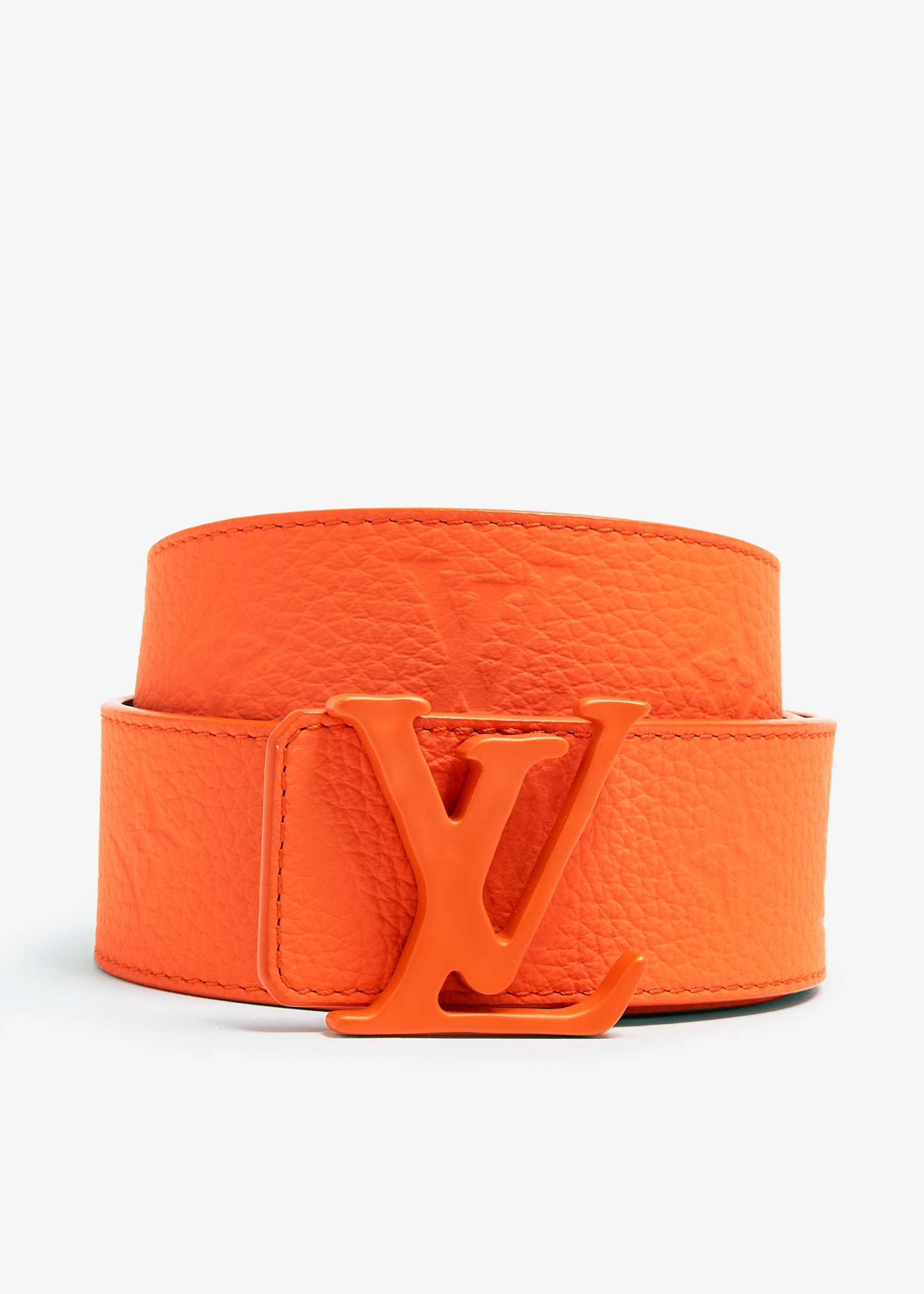 Louis Vuitton Epi Belt Accessories Logo Leather Orange Silver M9552 Louis Vuitton Monogram Eclipse Orange Gradient Belt – Savonches main image 2