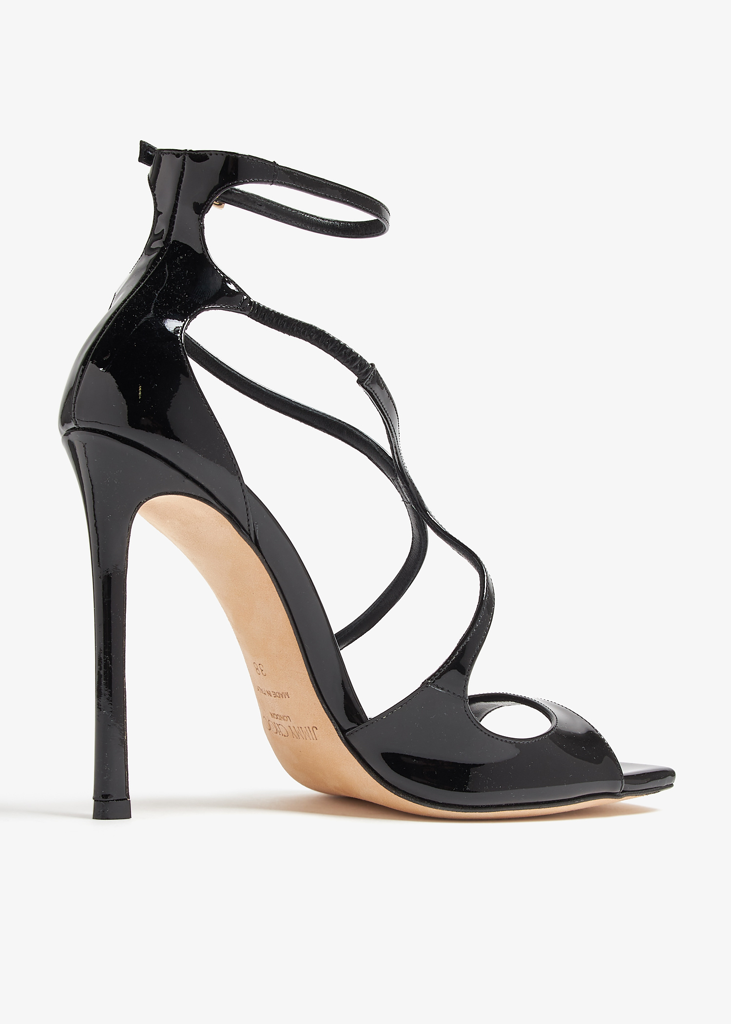 Jimmy Choo*Azia 110 パテントレザーミュール 11cm*送料込 Jimmy Choo Pre-Loved Azia 110 sandals for Women - Black in