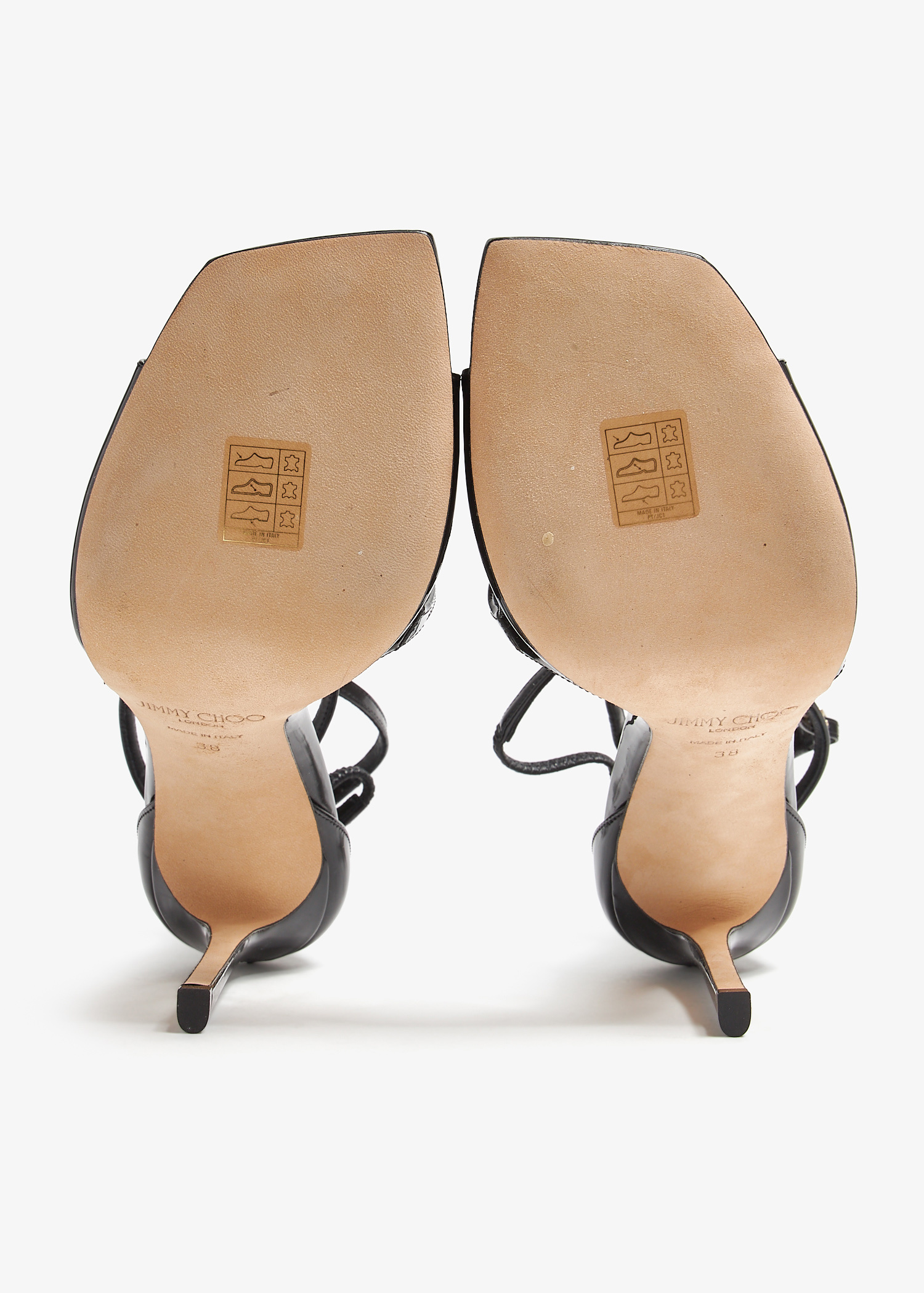 Jimmy Choo＊Azia 110 パテントレザーミュール 11cm＊送料込 Jimmy Choo Pre-Loved Azia 110 sandals for Women - Black in
