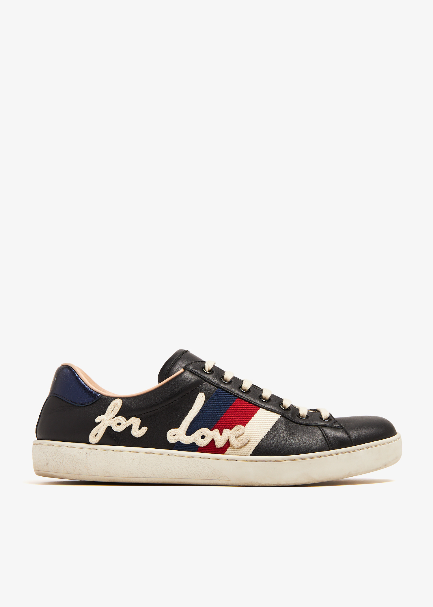 Gucci Pre-Loved Ace Web sneakers for Men - Black in UAE | Level Shoes
