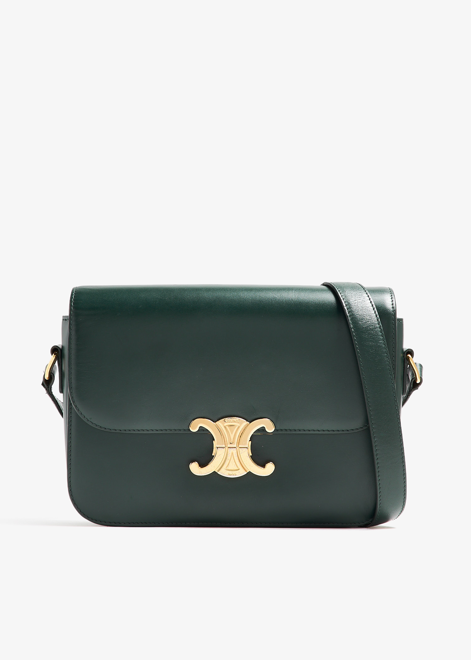 CELINE Pre-Loved Classique Triomphe bag for Women - Green in