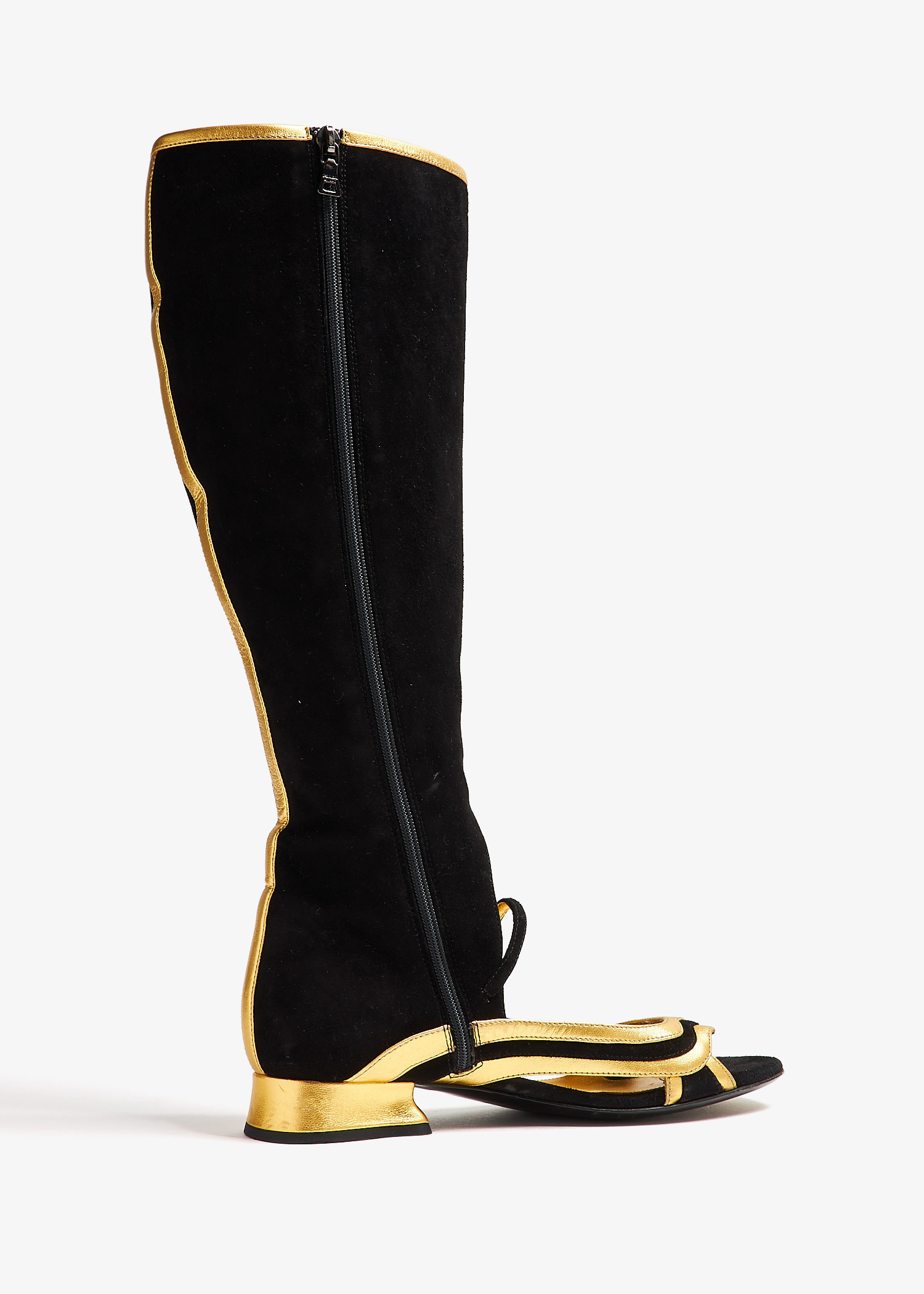 【関税&送料込】Prada Suede Boots Prada 2000s Fur Lined Suede Knee Boots - Ākaibu Store