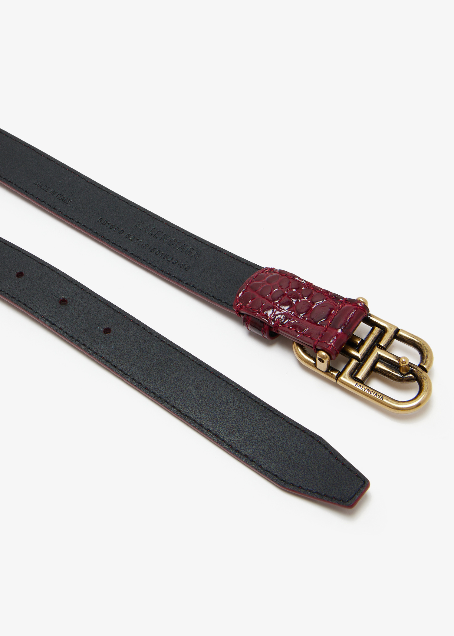Balenciaga Taupe Belt 85 croc embossed Balenciaga Black Crocodile Embossed Belt - size 80  main image 3