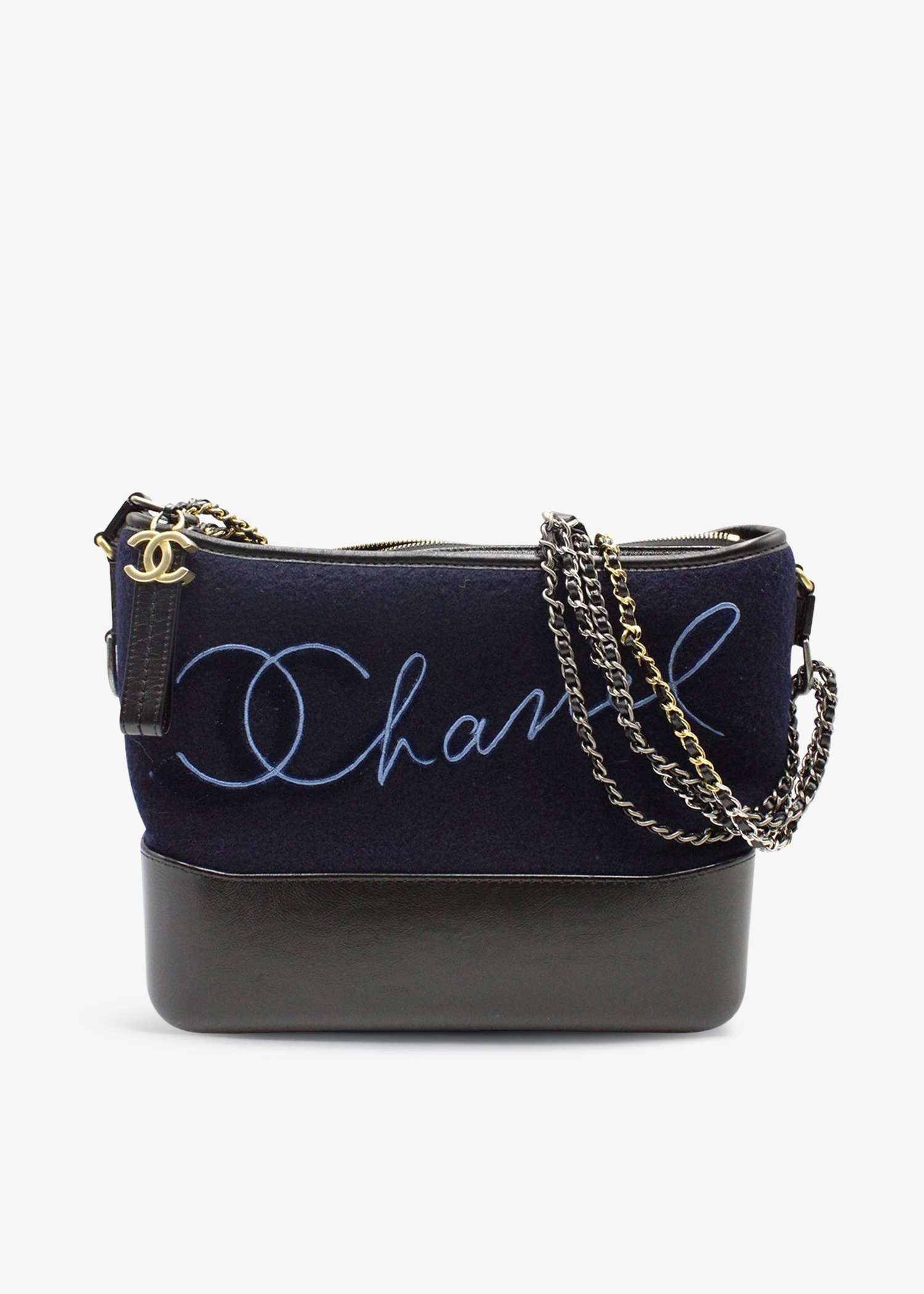 CHANEL Gabrielle De Chanel Small Hobo Bag Navy ヴィンテージ2 CHANEL Handbag Gabrielle de Chanel Small Hobo Leather