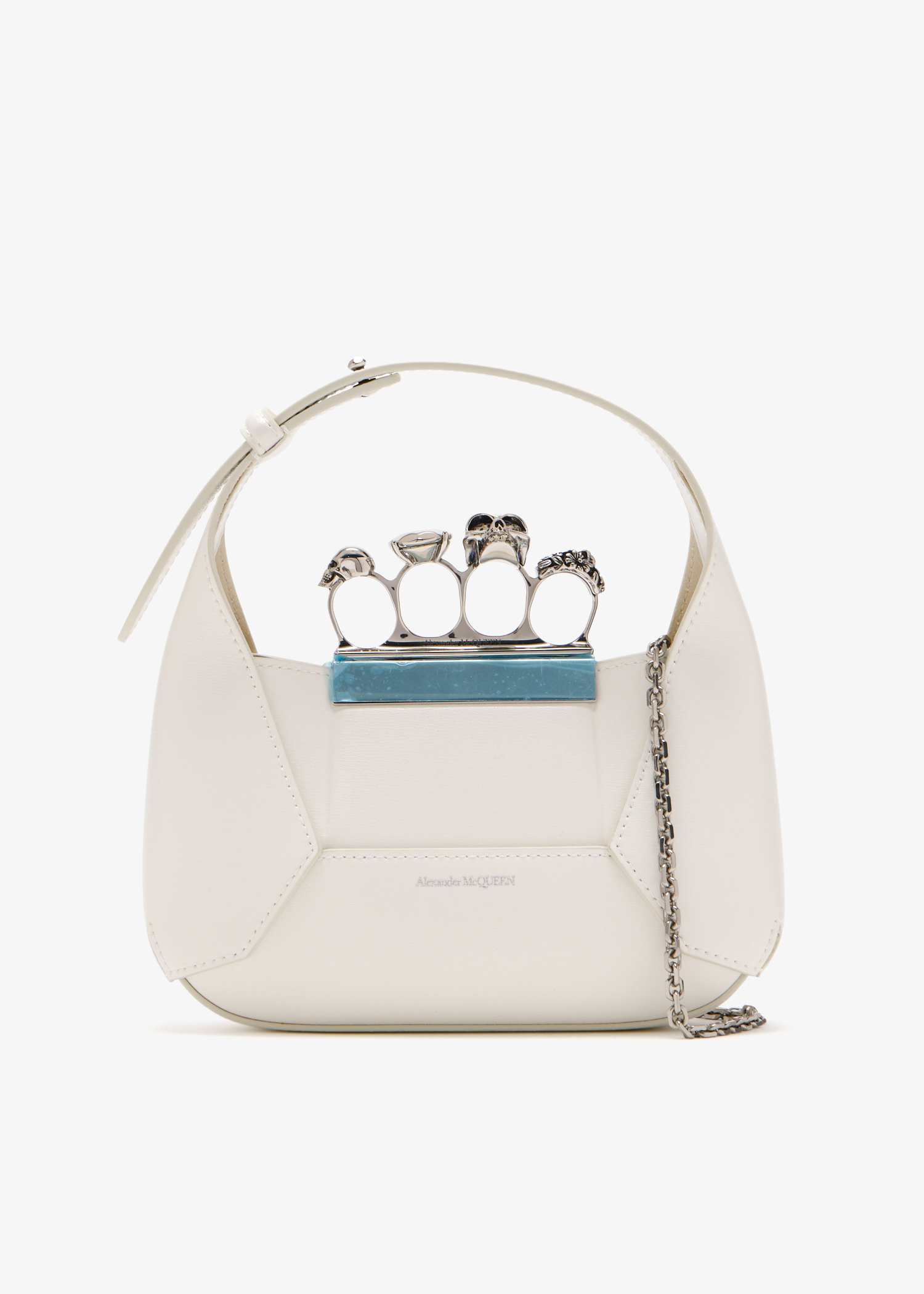 ショルダーバッグ・ポシェット Alexander Mcqueen T-Bar Satchel Mini Purse - Leather - White eCom-8379151MAAD9112_E.jpg?v=1