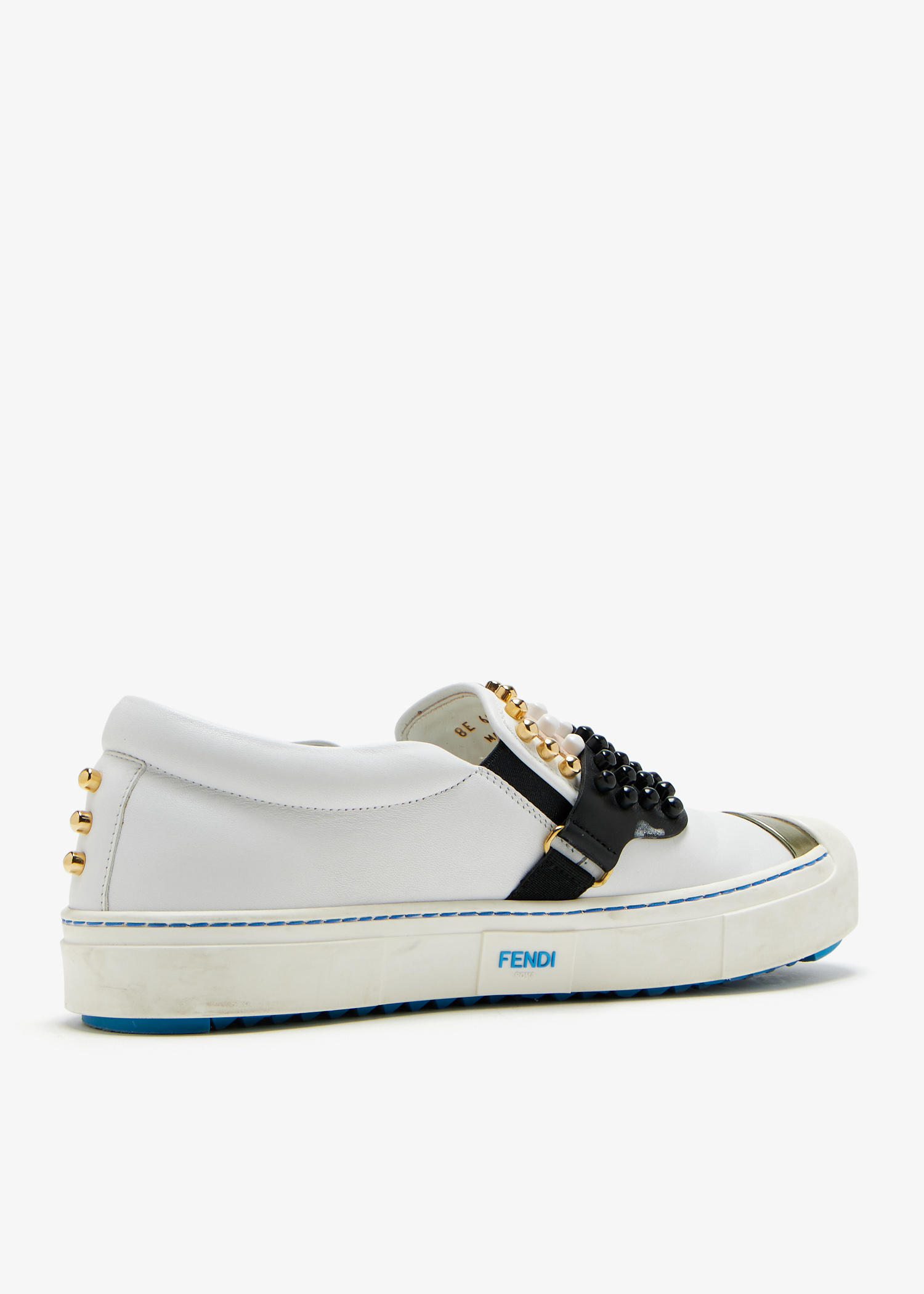 FENDI Pre-Loved Karl Loves Fendi studded slip-on sneakers