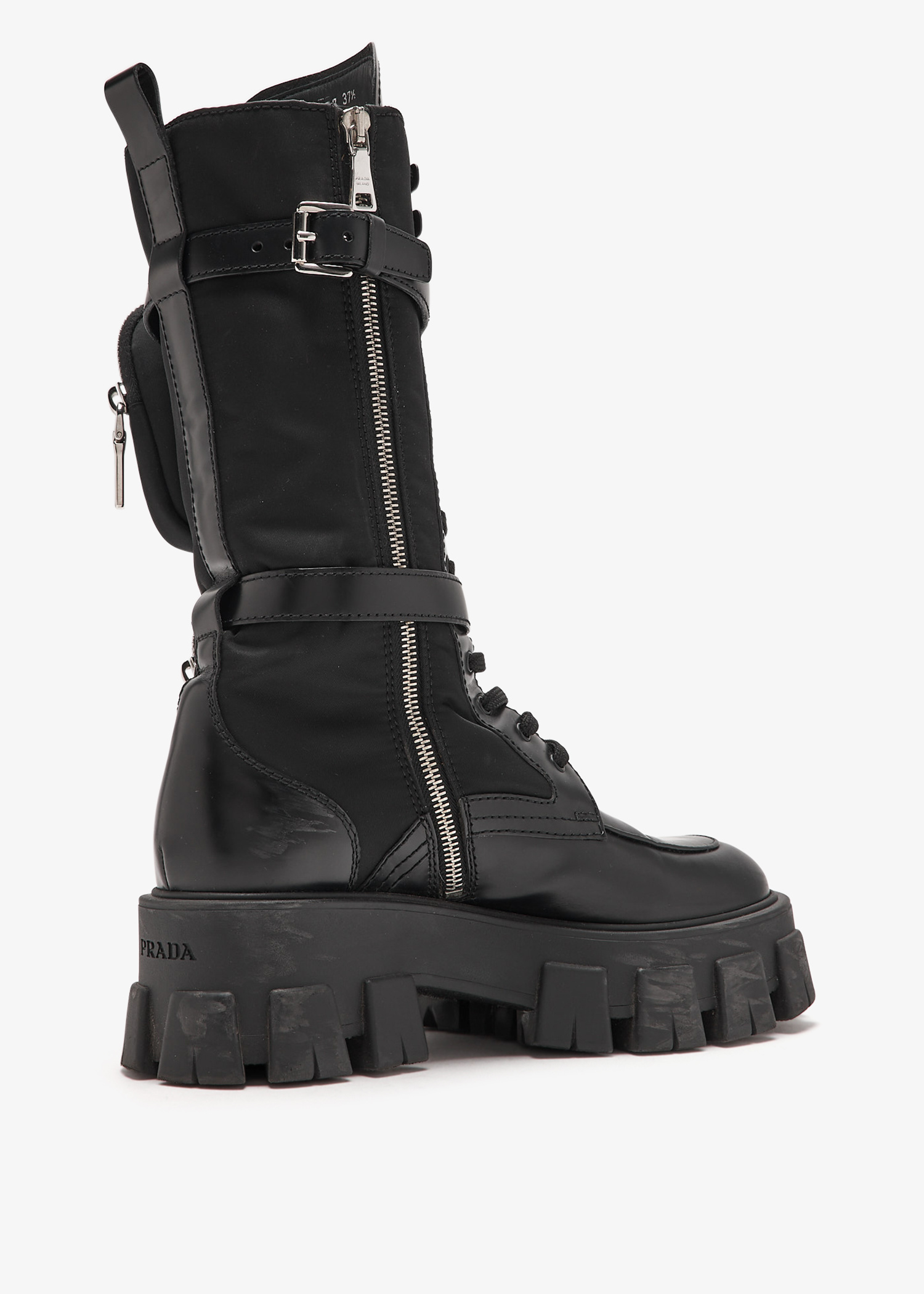 Prada Pre-Loved Monolith Rider boots for Women - Black in