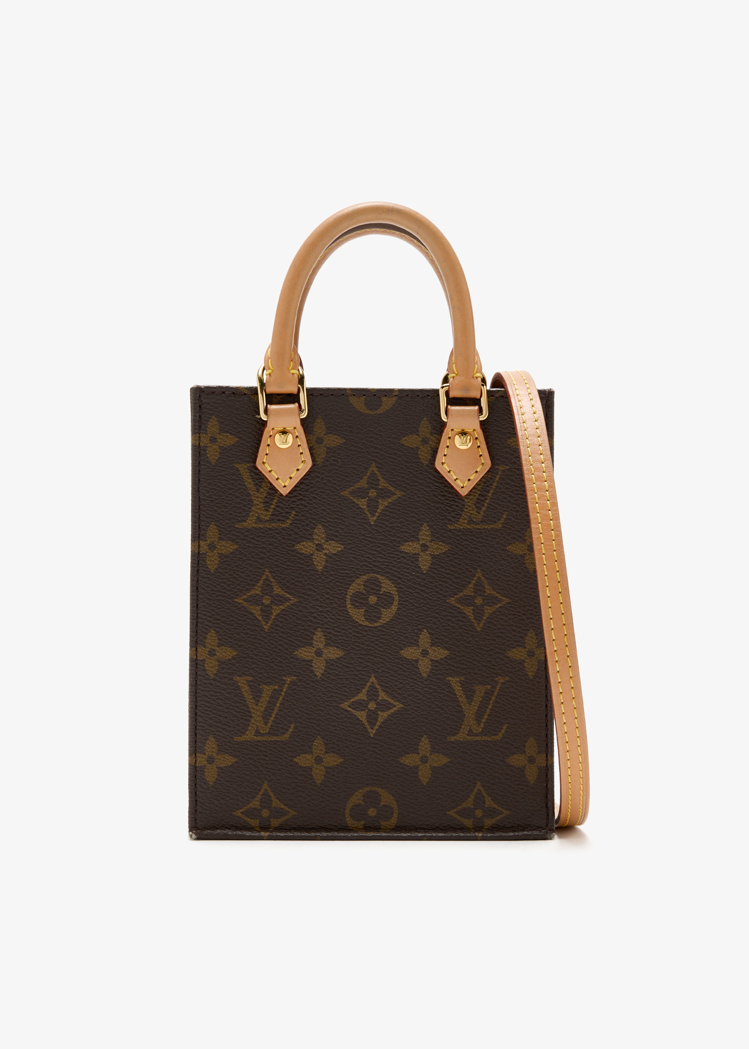 Louis Vuitton Sac Plat モノグラム 2Way バッグ【ランク:B】 Louis Vuitton Pre-Loved Petite Sac Plat monogram tote bag
