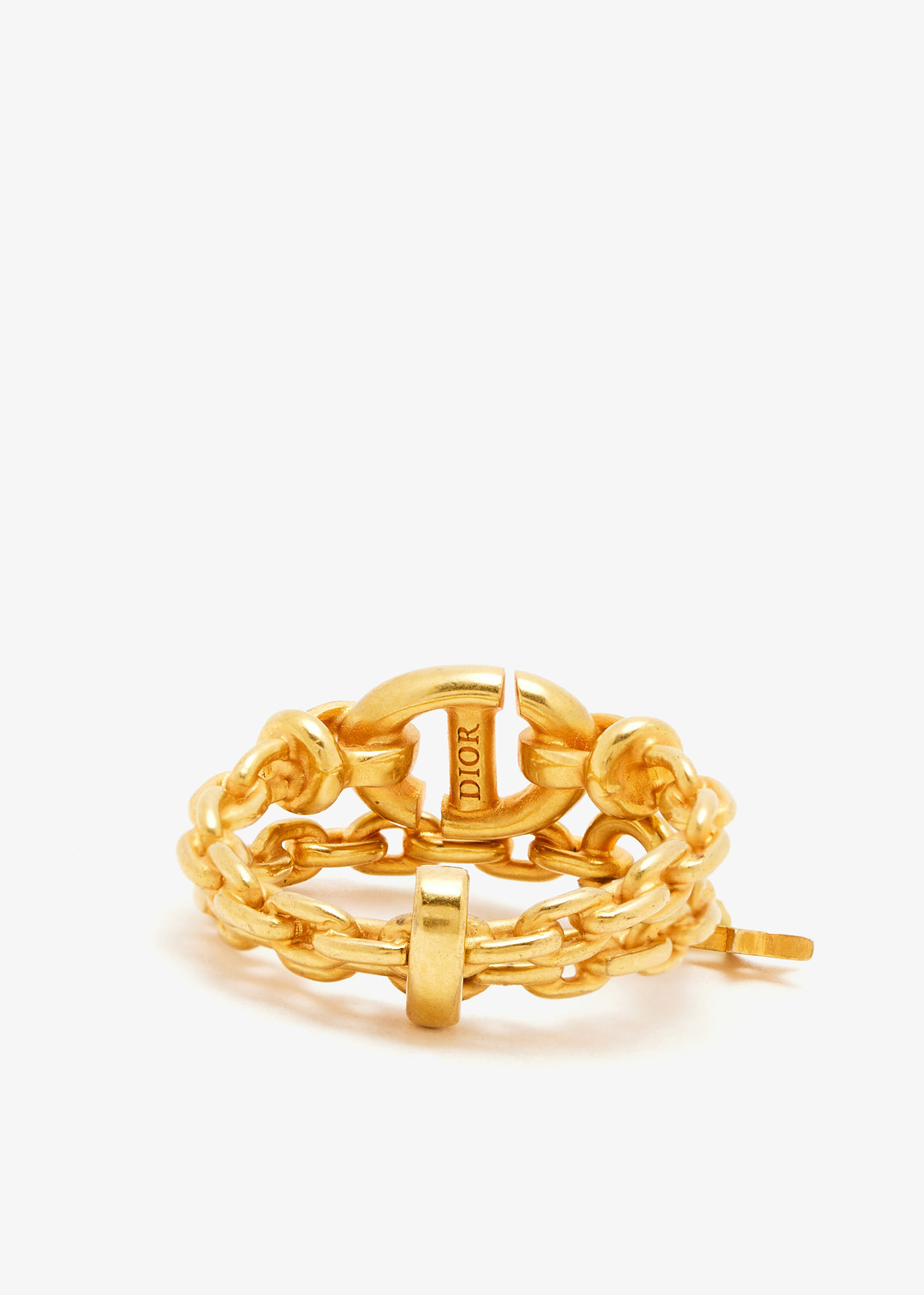 【Dior】vip sale pearl double ring【新古品・新品未使用】 Dior Pre-Loved Faux Pearl CD double band ring for Women