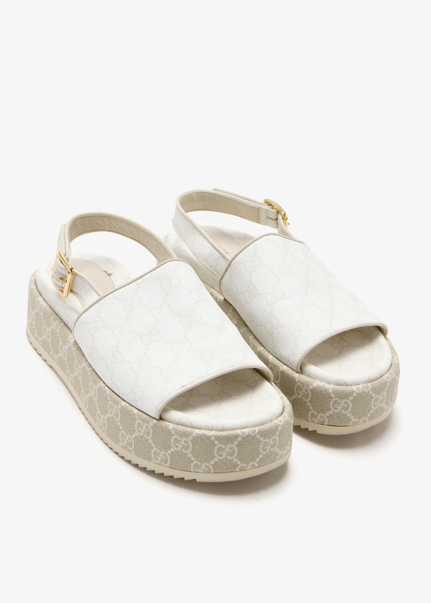 Gucci Pre-Loved Platform GG sandals for Women - White in UAE