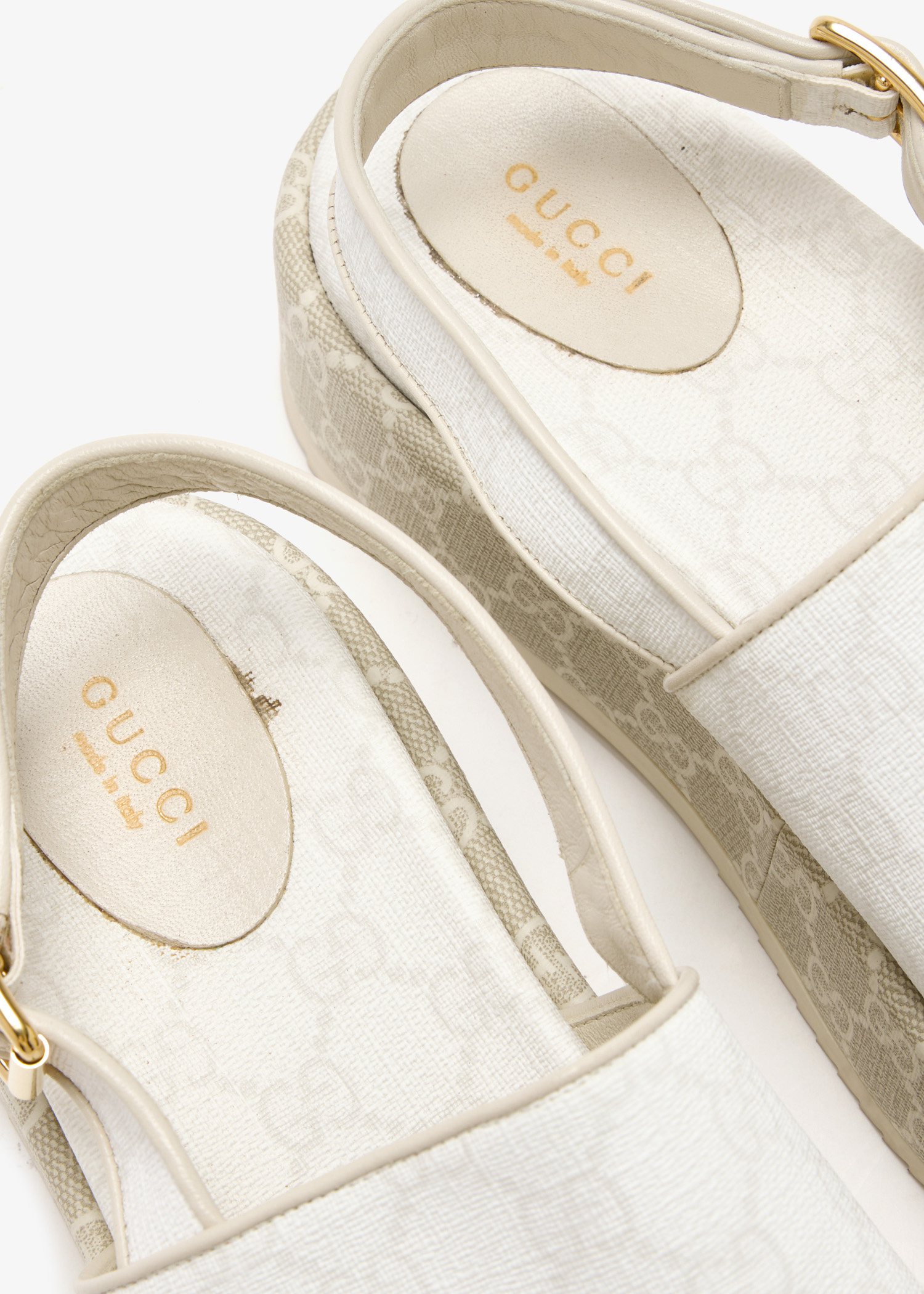 Gucci Pre-Loved Platform GG sandals for Women - White in UAE