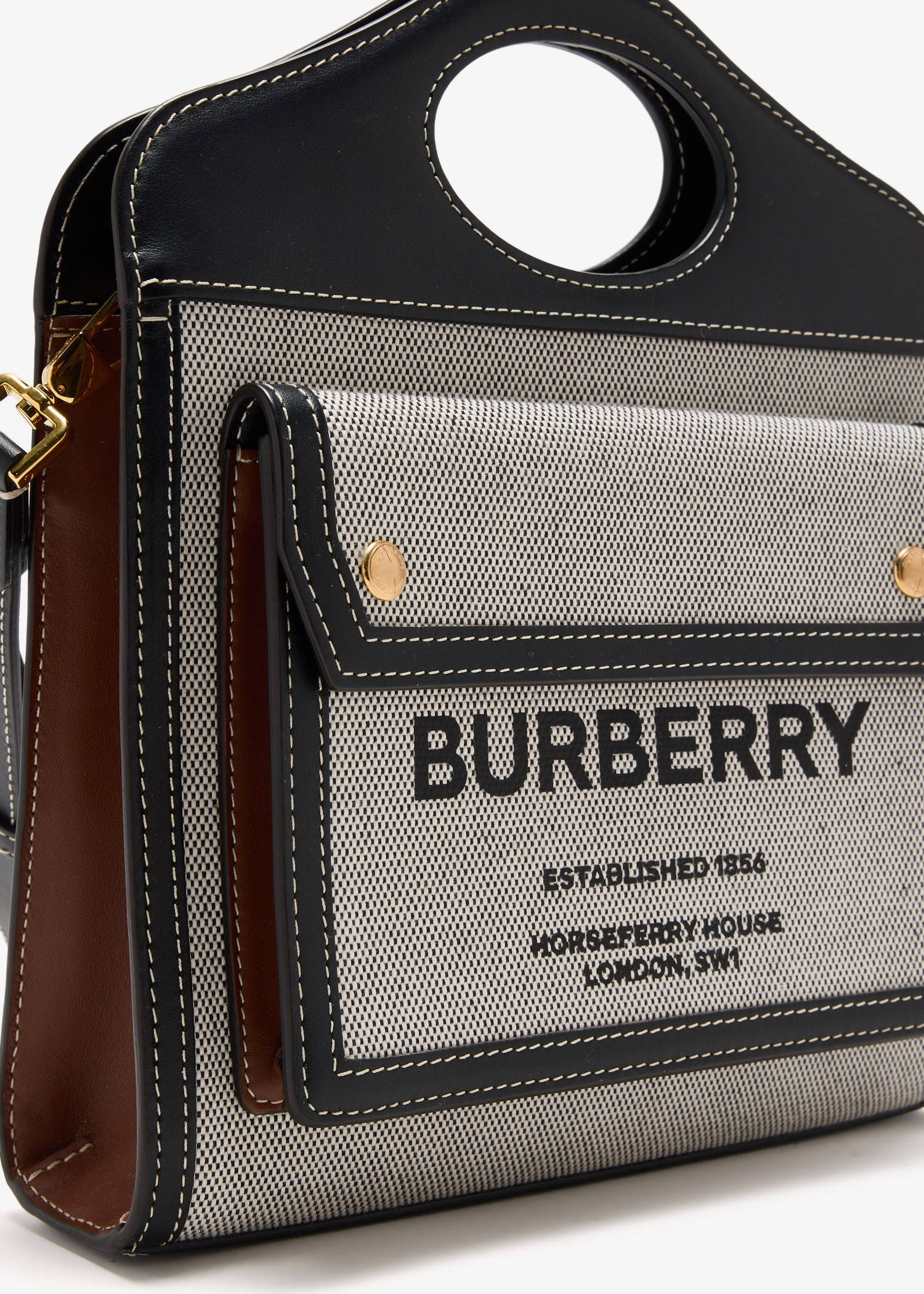 【BURBERRY】送料/関税込 Mini Pocket Detail Tote Bag Burberry Mini Pocket Tote Bag | Neutrals | FARFETCH CA