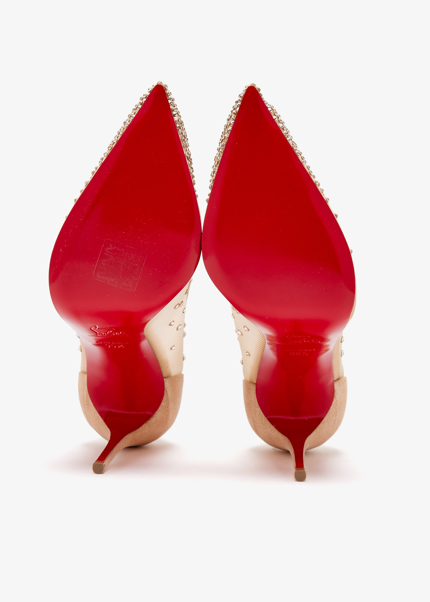 christian louboutin follies strass　ルブタン Follies Strass 100 Version Light Silk Fabric - Women Shoes