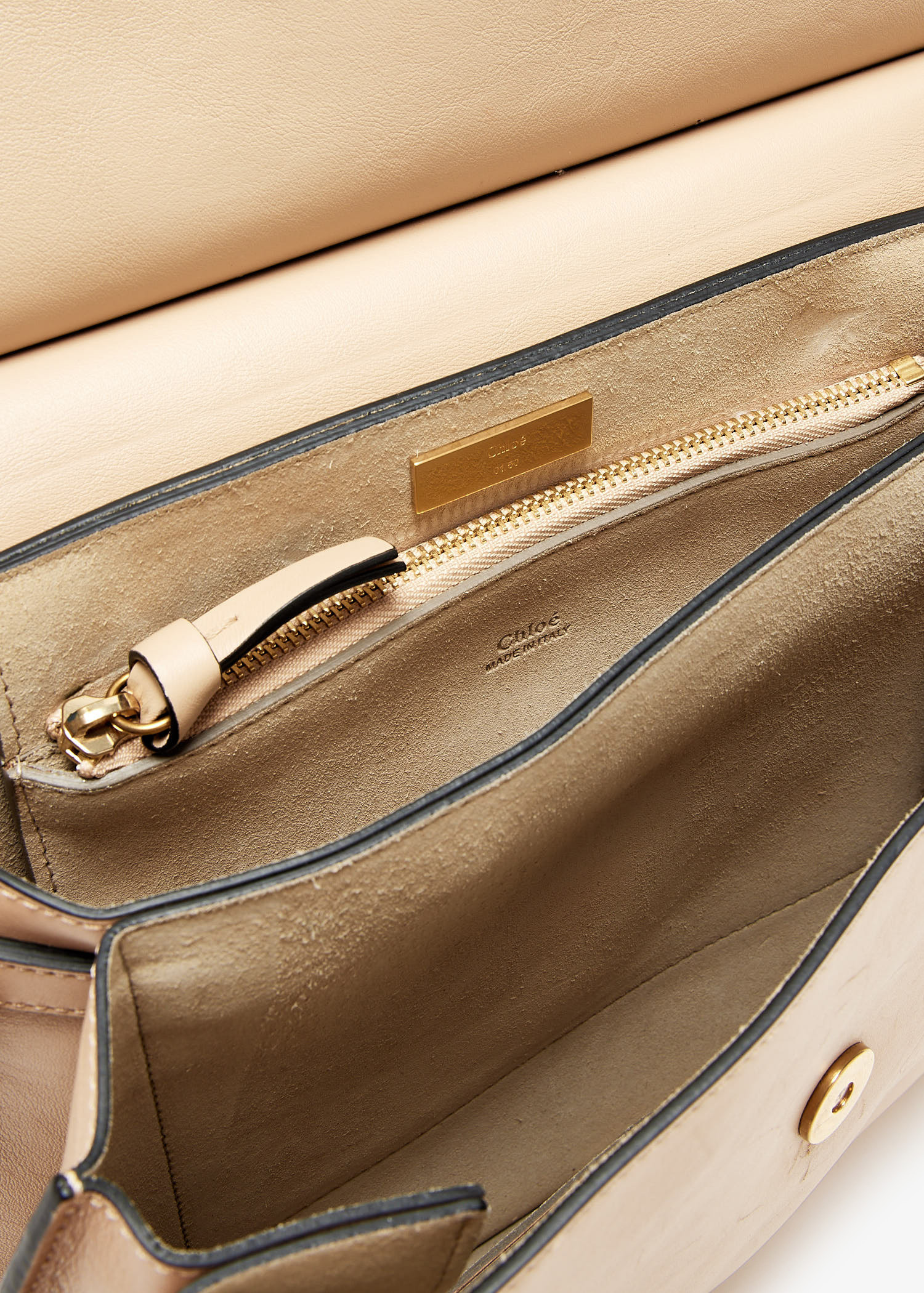 Chloé Pre-Loved Faye medium flap shoulder bag for Women - Beige in