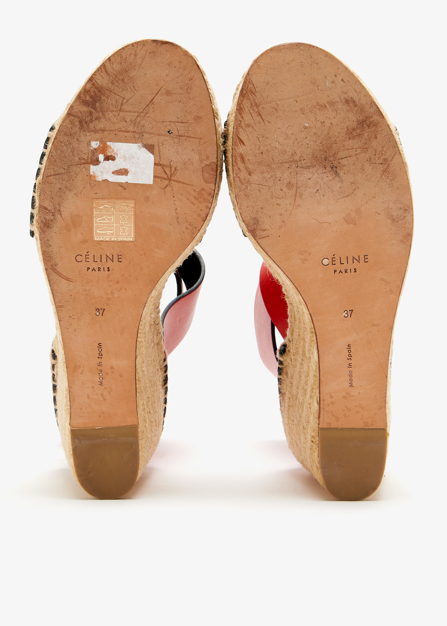 CELINE Pre-Loved Wraparound strap wedge espadrilles for