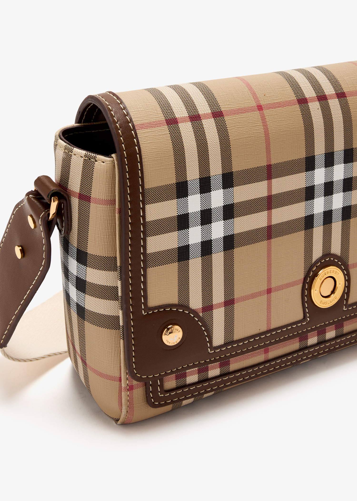 【関税&送料込】Burberry Printed Canvas Note Handbag Burberry Pre-Loved Note messenger bag for Women - Printed in