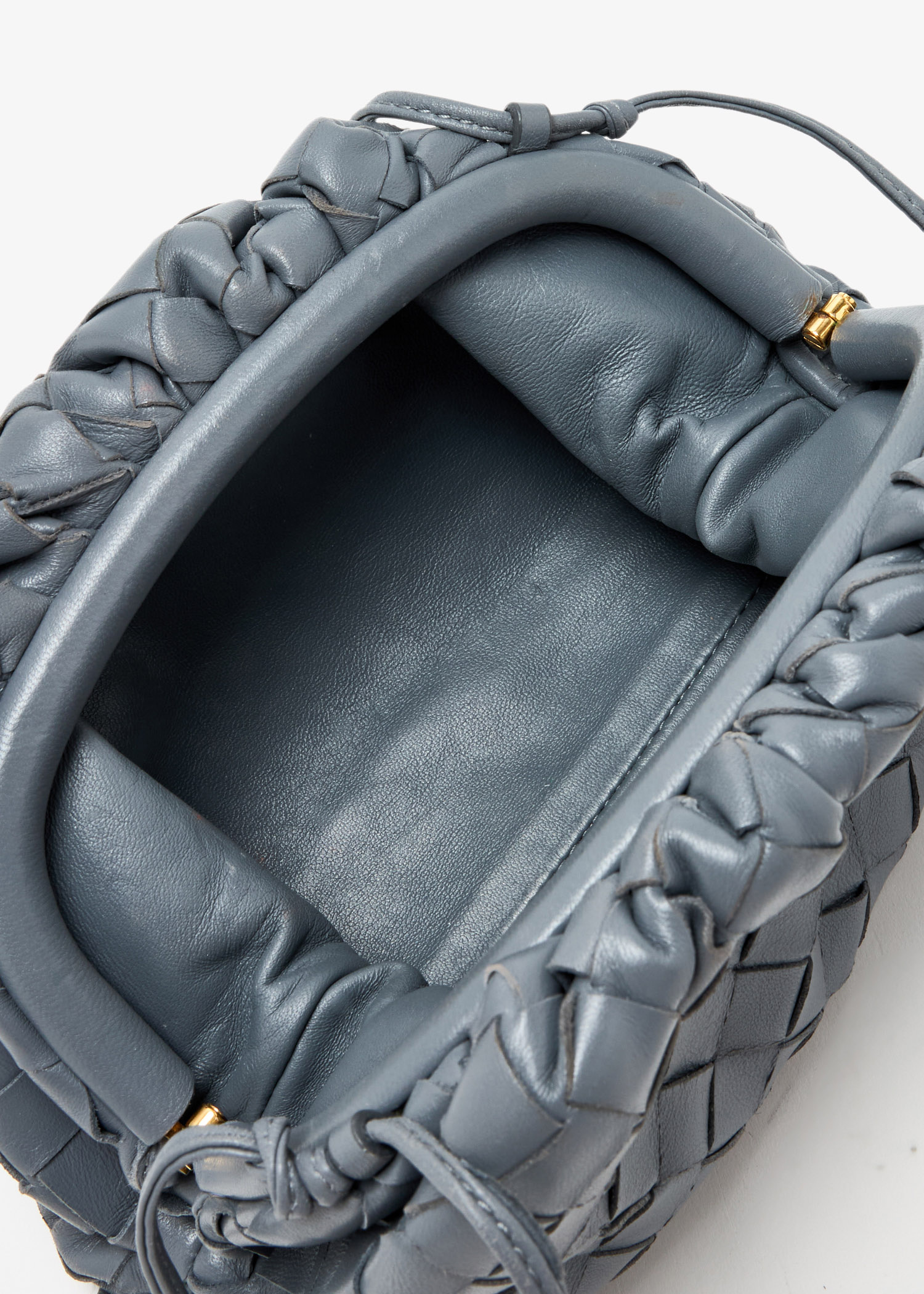 Bottega Veneta Pre-Loved Mini pouch clutch for Women - Grey in KSA