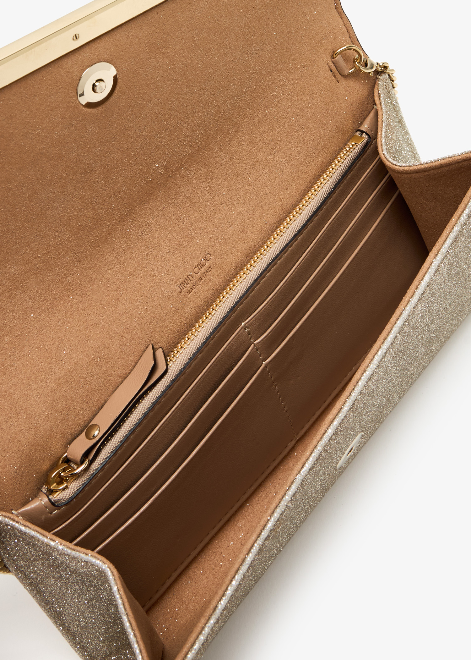クラッチバッグ JIMMY CHOO Woman Clutch Brown EMMIEHRK SOFT GOLD Jimmy Choo Pre-Loved Emmie clutch for Women - Gold in UAE