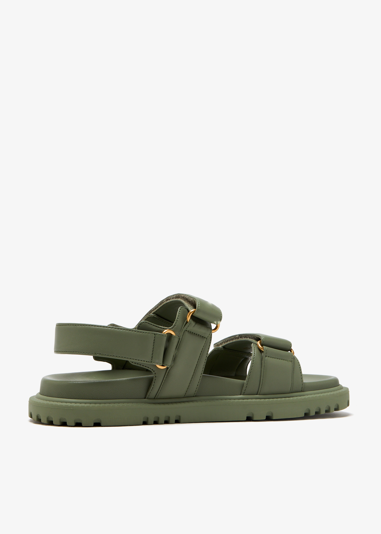 Christian Dior Sandals Lace-Up Cutout Sandal in Olive Green Dior Bloom Heeled Slide Green Dior Clover Embroidered  main image 2