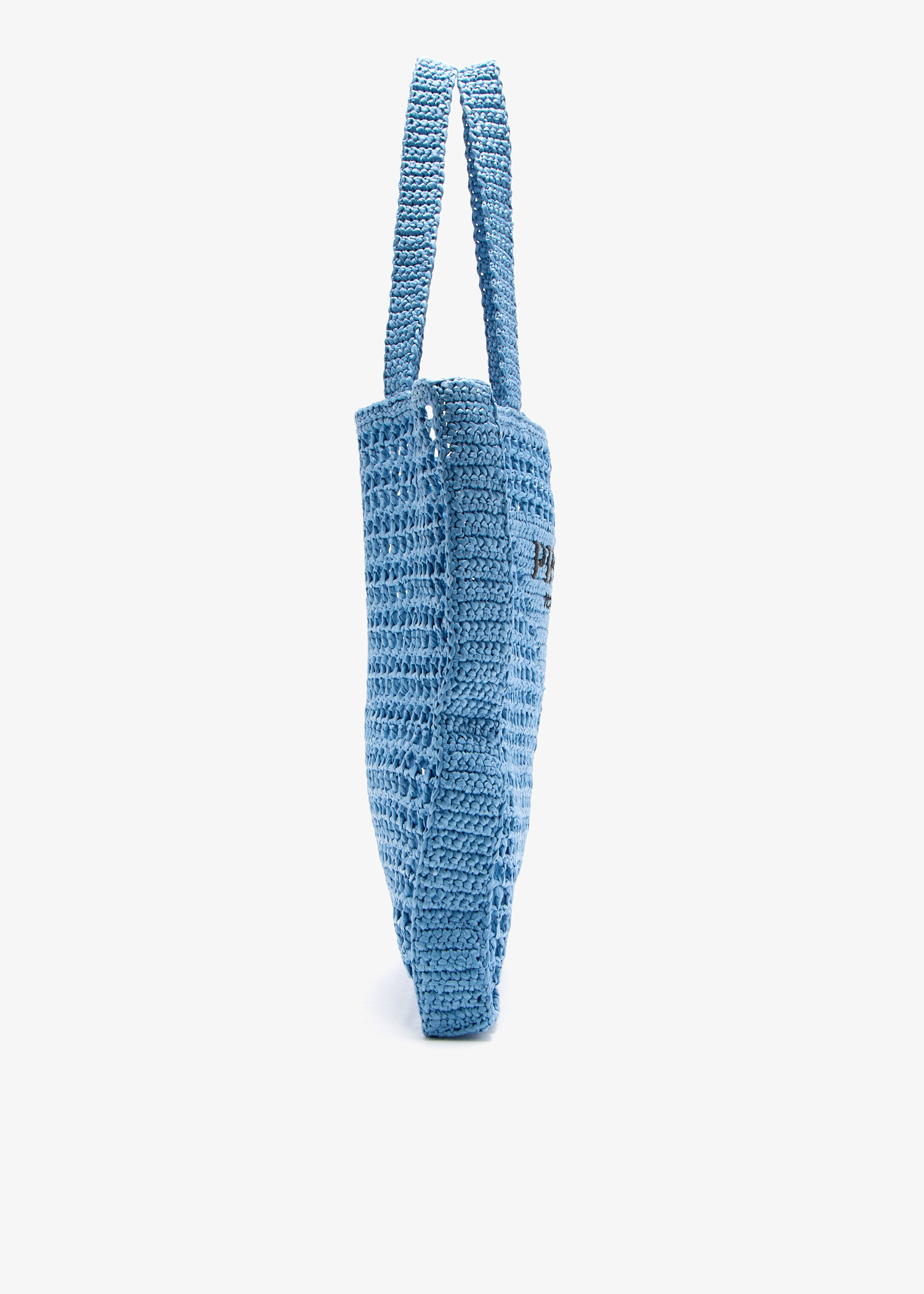 Prada Pre-Loved Woven fabric crochet tote bag for Women - Blue in