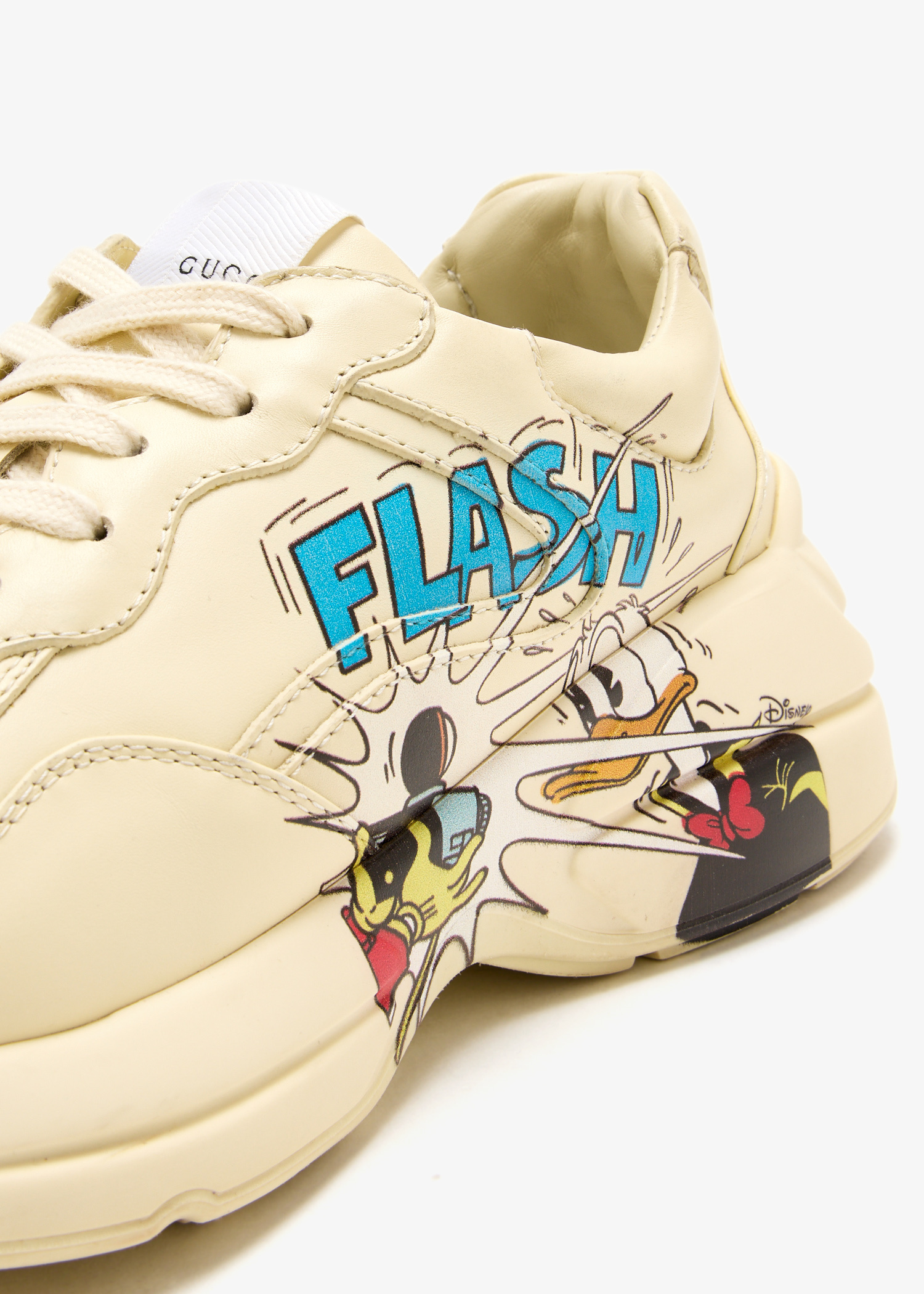Gucci Flash Disney Mens Cream Donald Duck \'Flash\' Graphic Sneakers Gucci x Disney Donald Duck Flash 9 (42) | Mercari main image 2