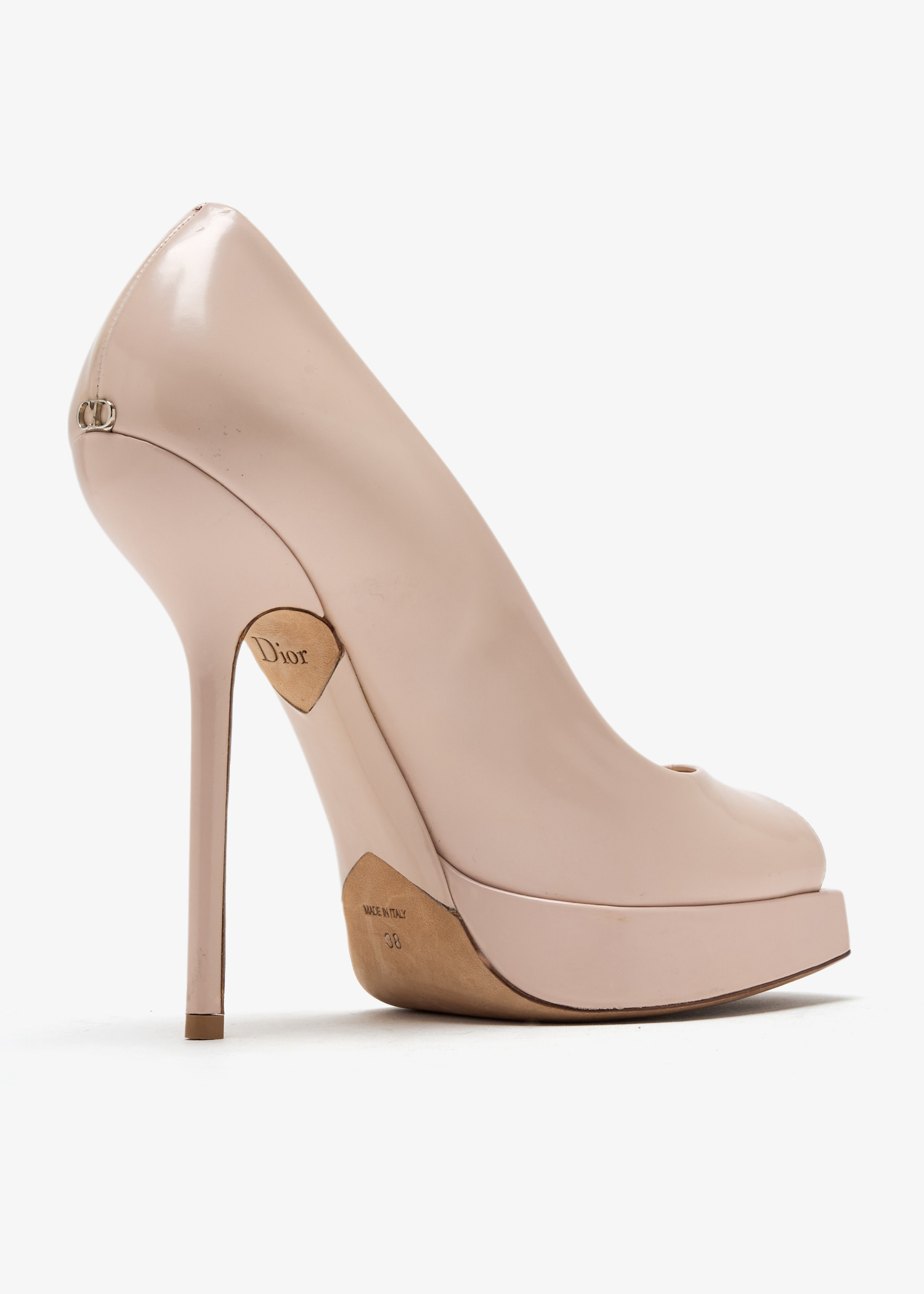 DUO 美品15p3oz Christian Louboutin Pre-Loved Leather peep-toe pumps for