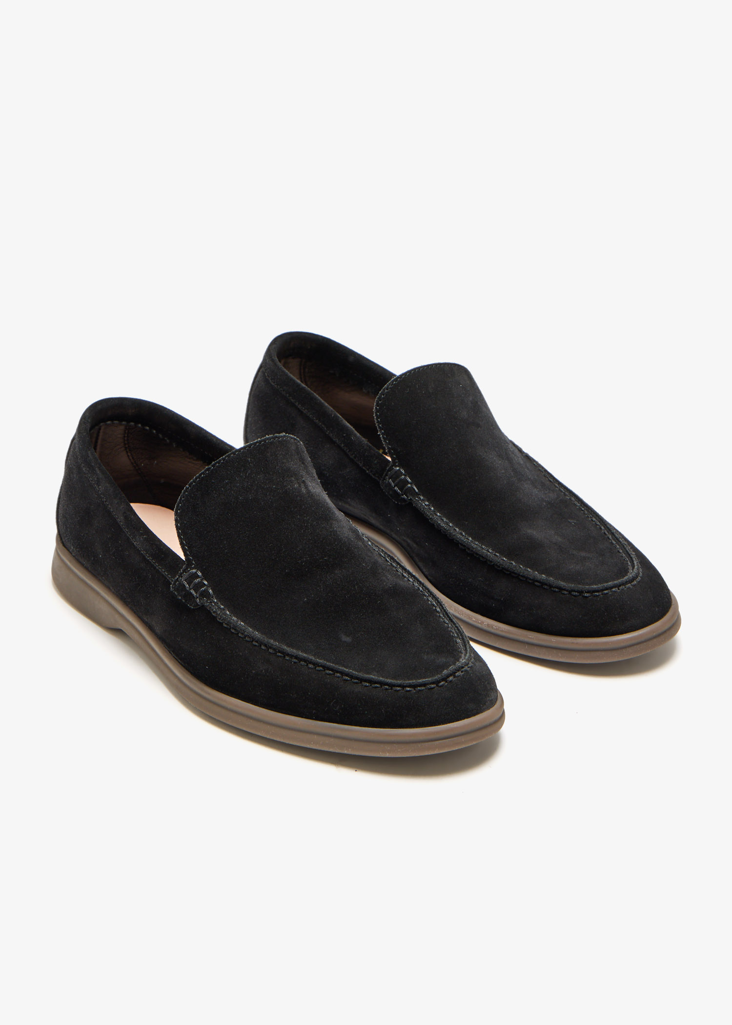 Loro Piana Black Suede Loafers with Tan Soles great condition!! Summer walk flats Loro Piana Black size 44 EU in Suede  main image 2