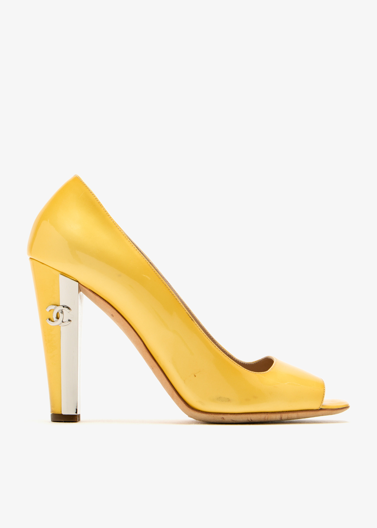 Chanel Pre-Loved CC peep-toe pumps for Women - Yellow in UAE