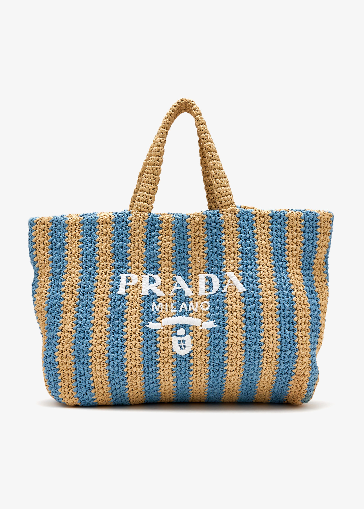 Prada Pre-Loved Large Striped tote bag for Women - Multicolored in