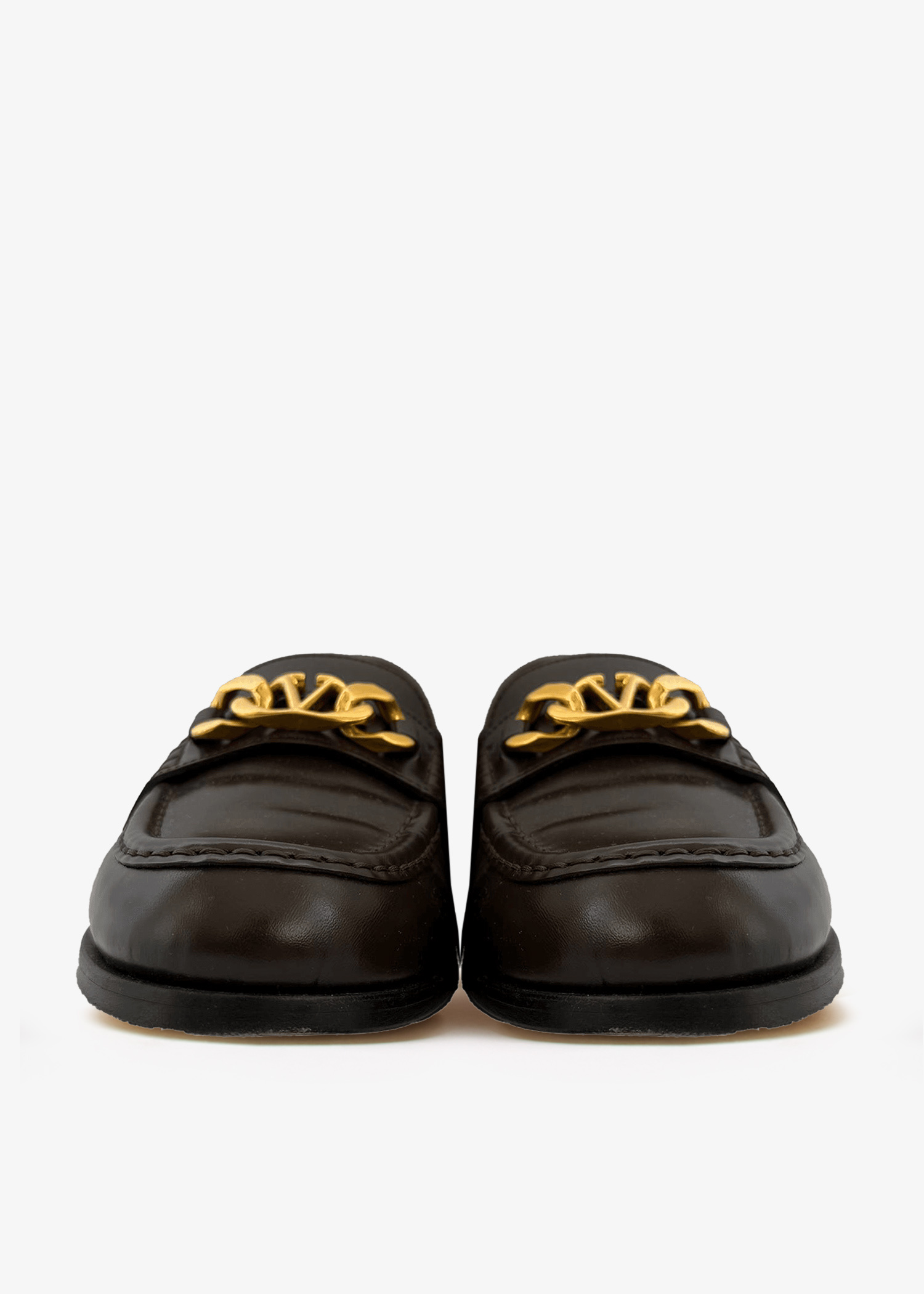 Valentino Garavani Pre-Loved VLogo chain loafers for Men - Brown 
