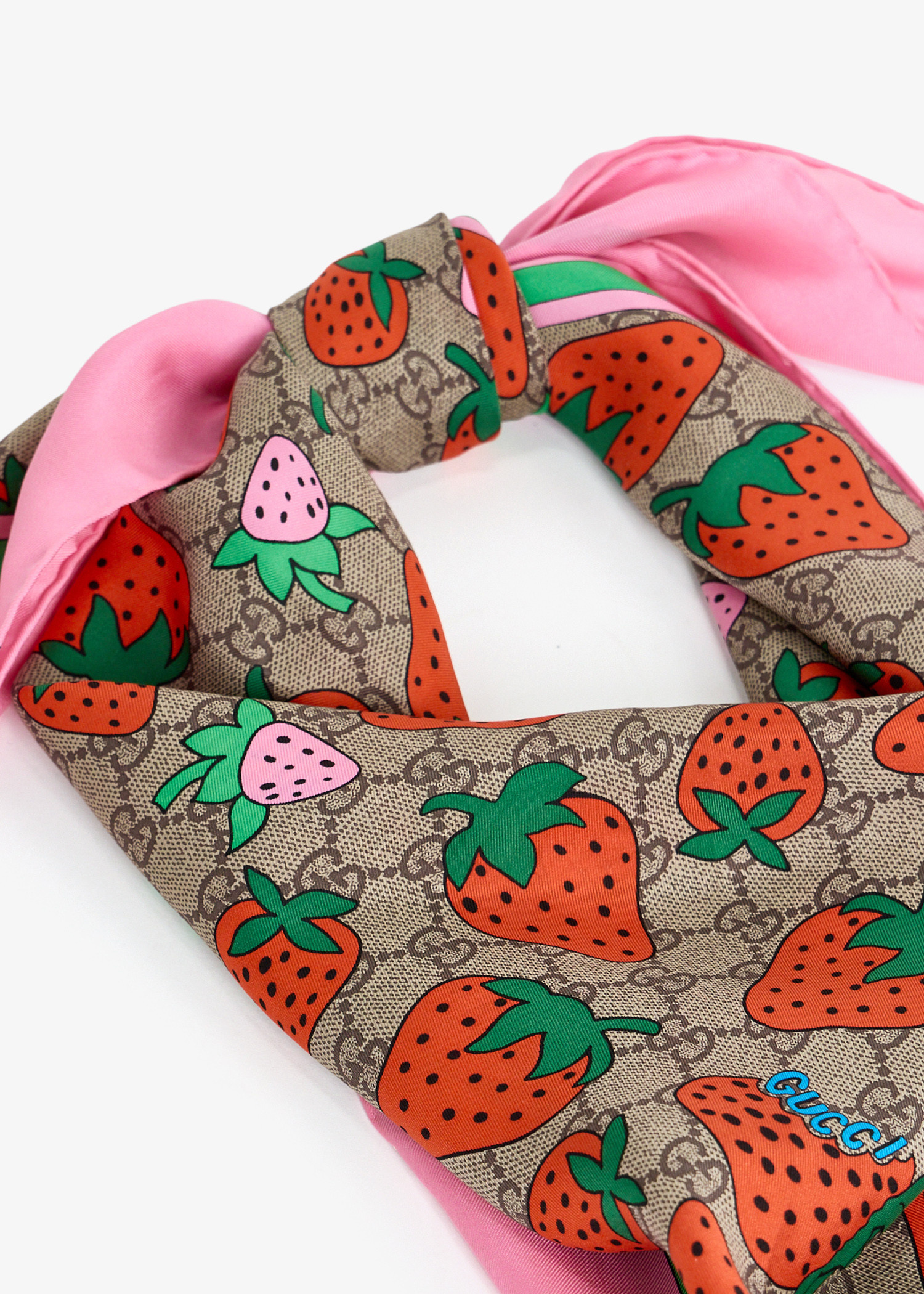Gucci Pre-Loved Tasty Strawberry scarf for Women - Printed in KSA