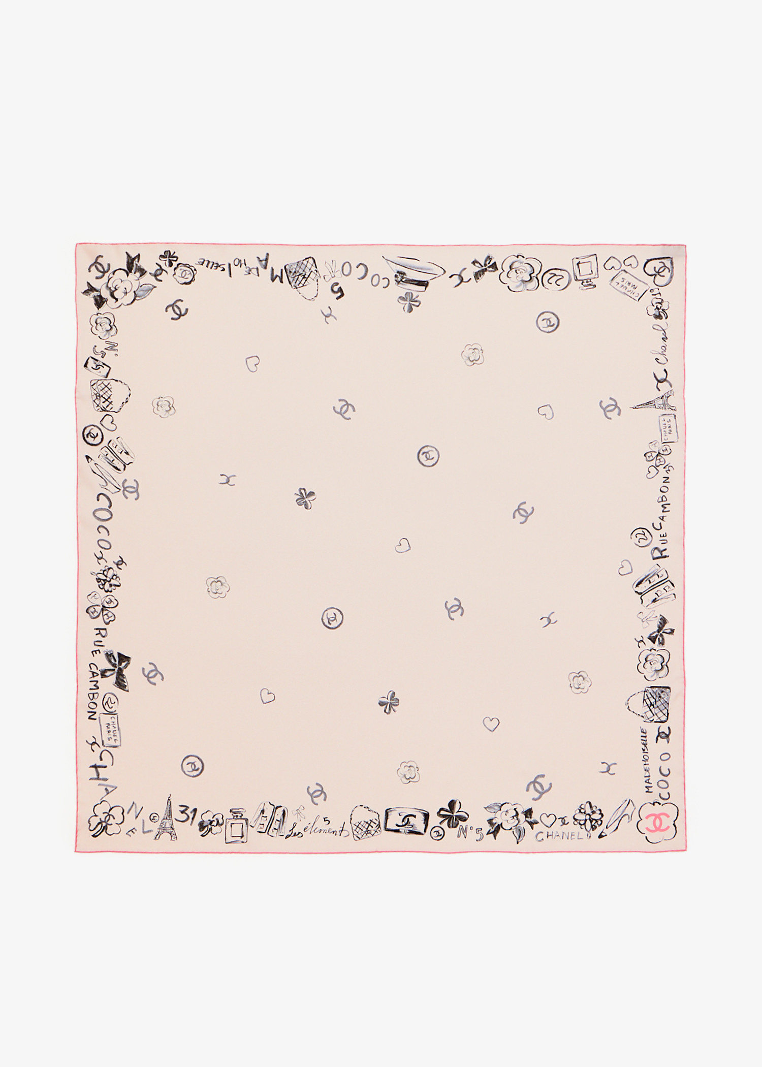Chanel Pre-Loved Coco Mademoiselle square scarf for Women - Pink