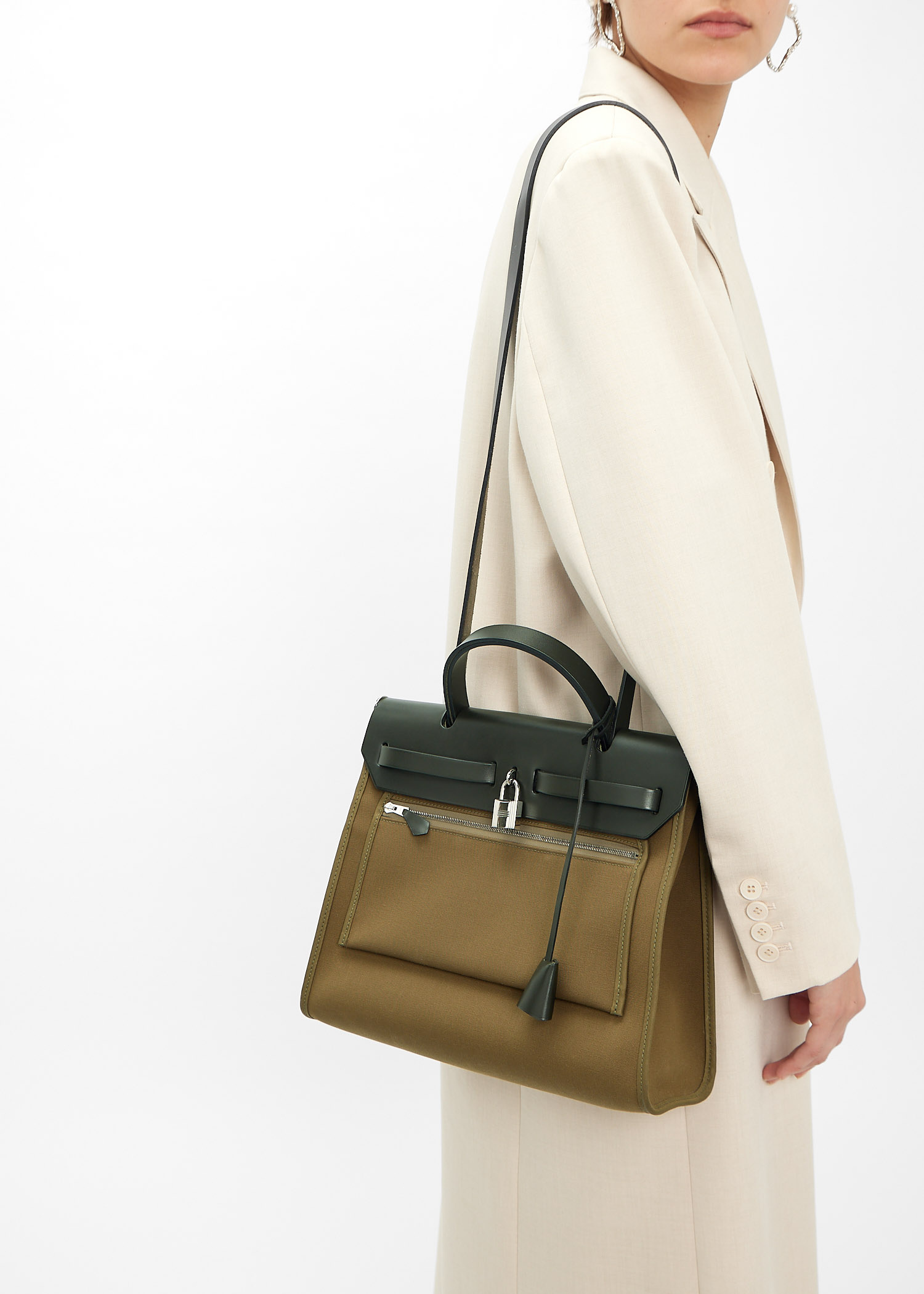 Hermès Pre-Loved Herbag Zip 31 bag for Women - Khaki in