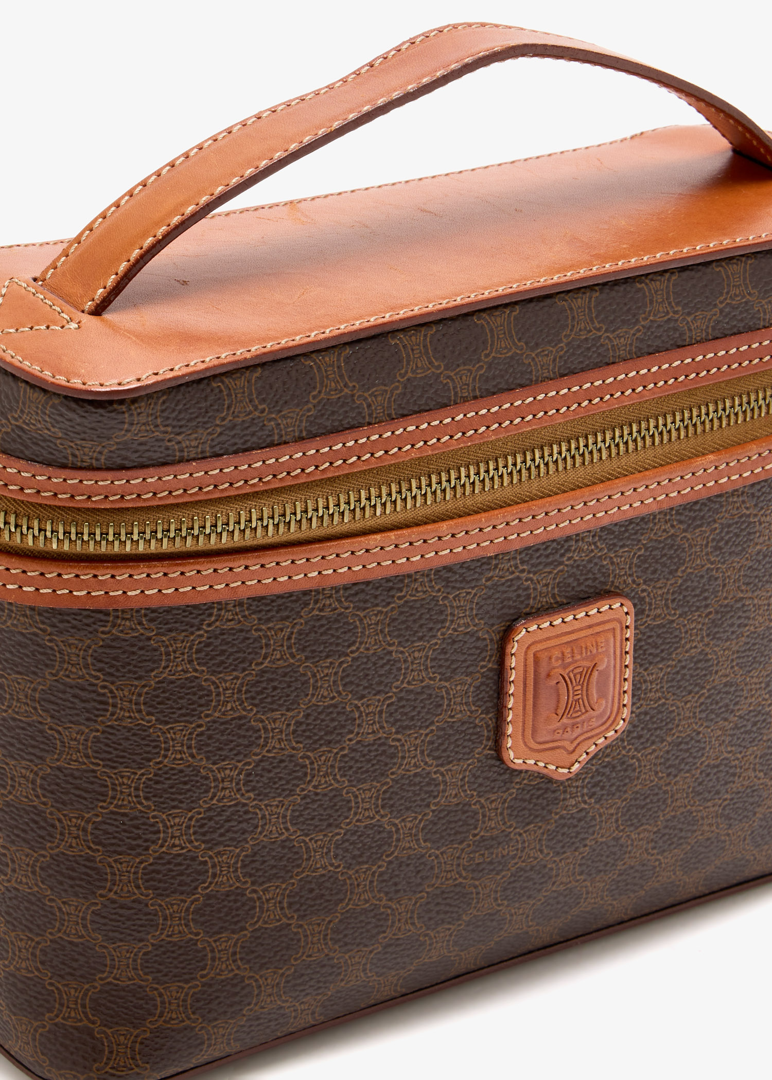 CELINE Pre-Loved Macadam vanity bag for Women - Brown in KSA