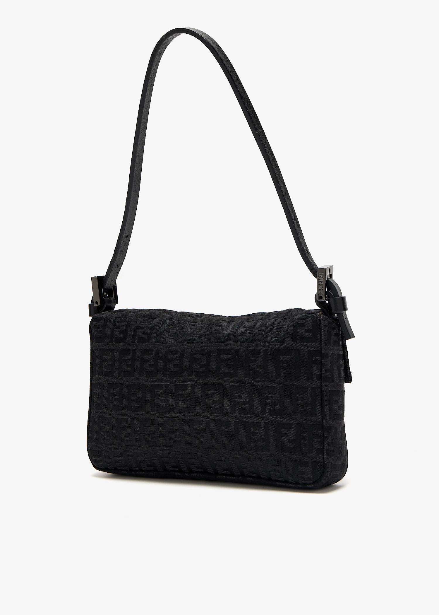 FENDI Pre-Loved Zucchino Mini Baguette bag for Women - Black
