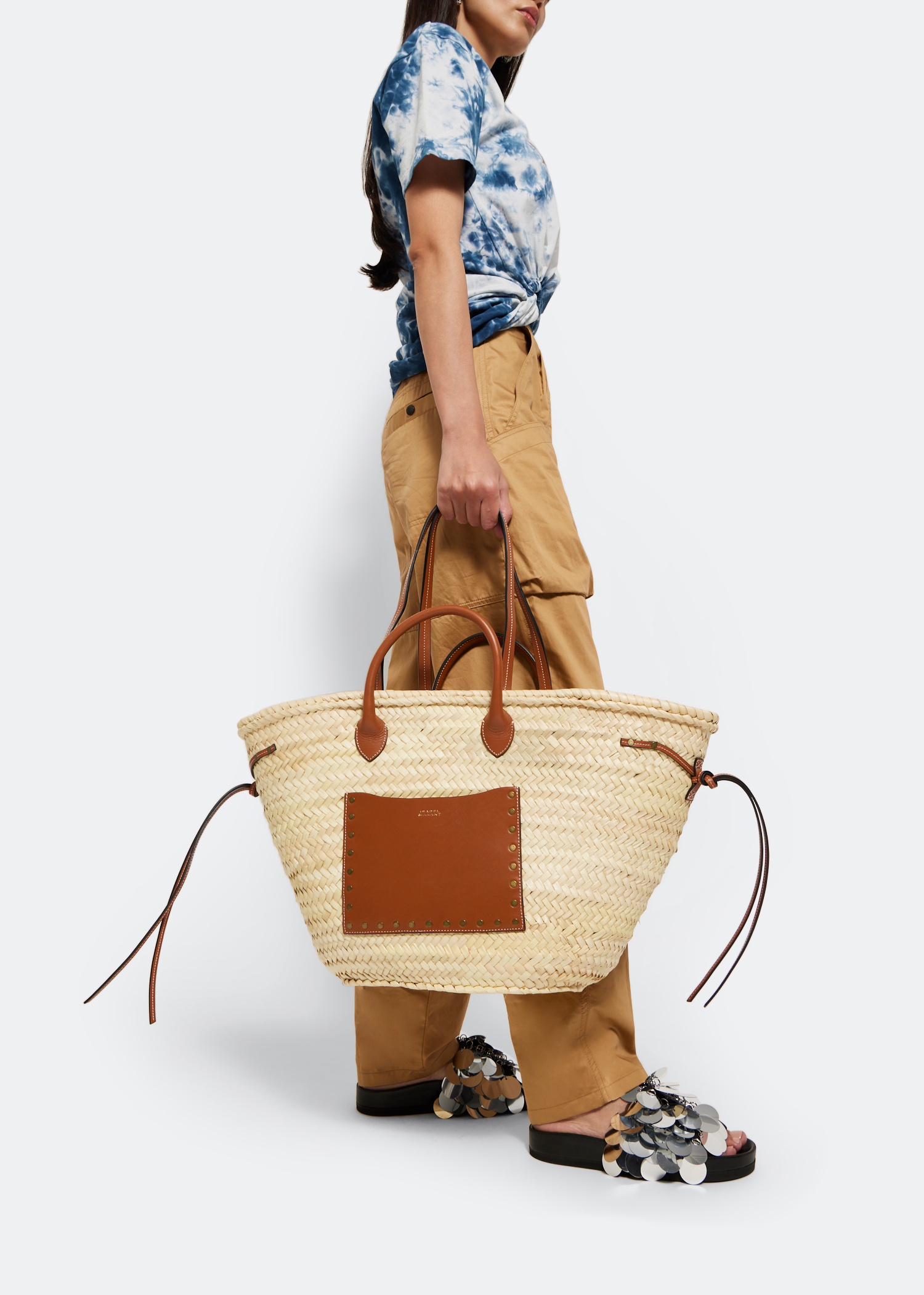 Isabel Marant Cadix straw tote bag for Women - Beige in