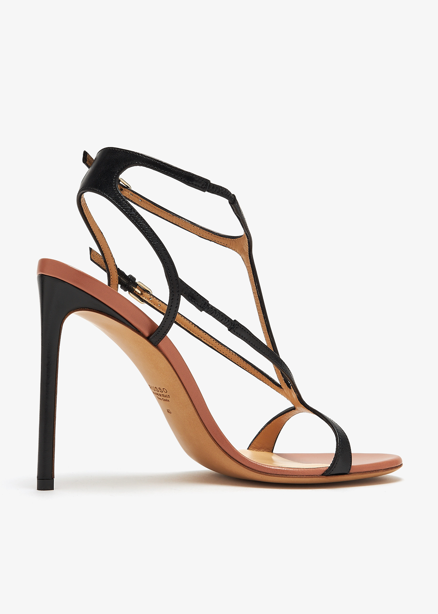 Francesco Russo T-bar straps sandal for Women - Black in UAE