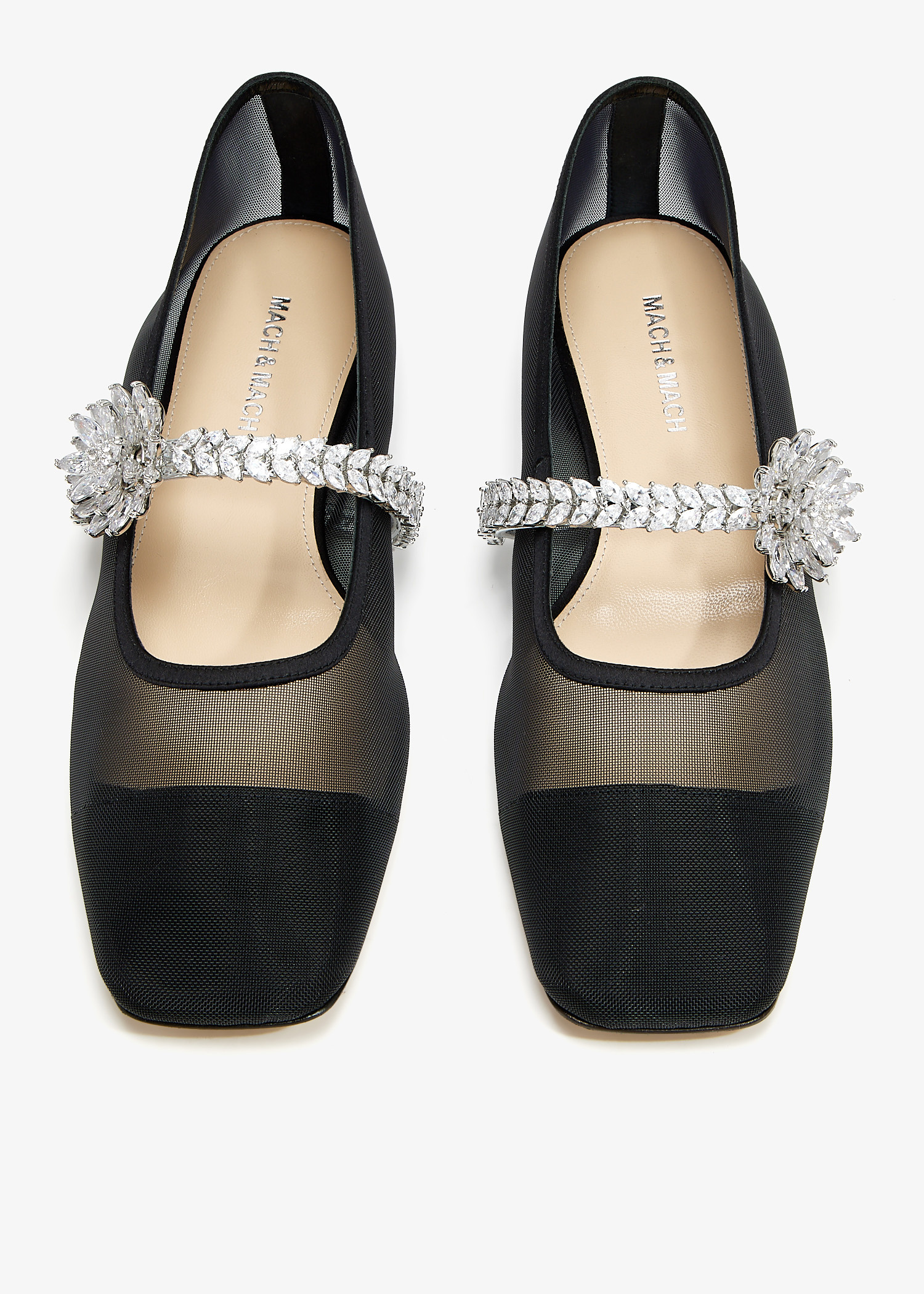 MACH & MACH Lotus Flower ballet flats for Women - Black in