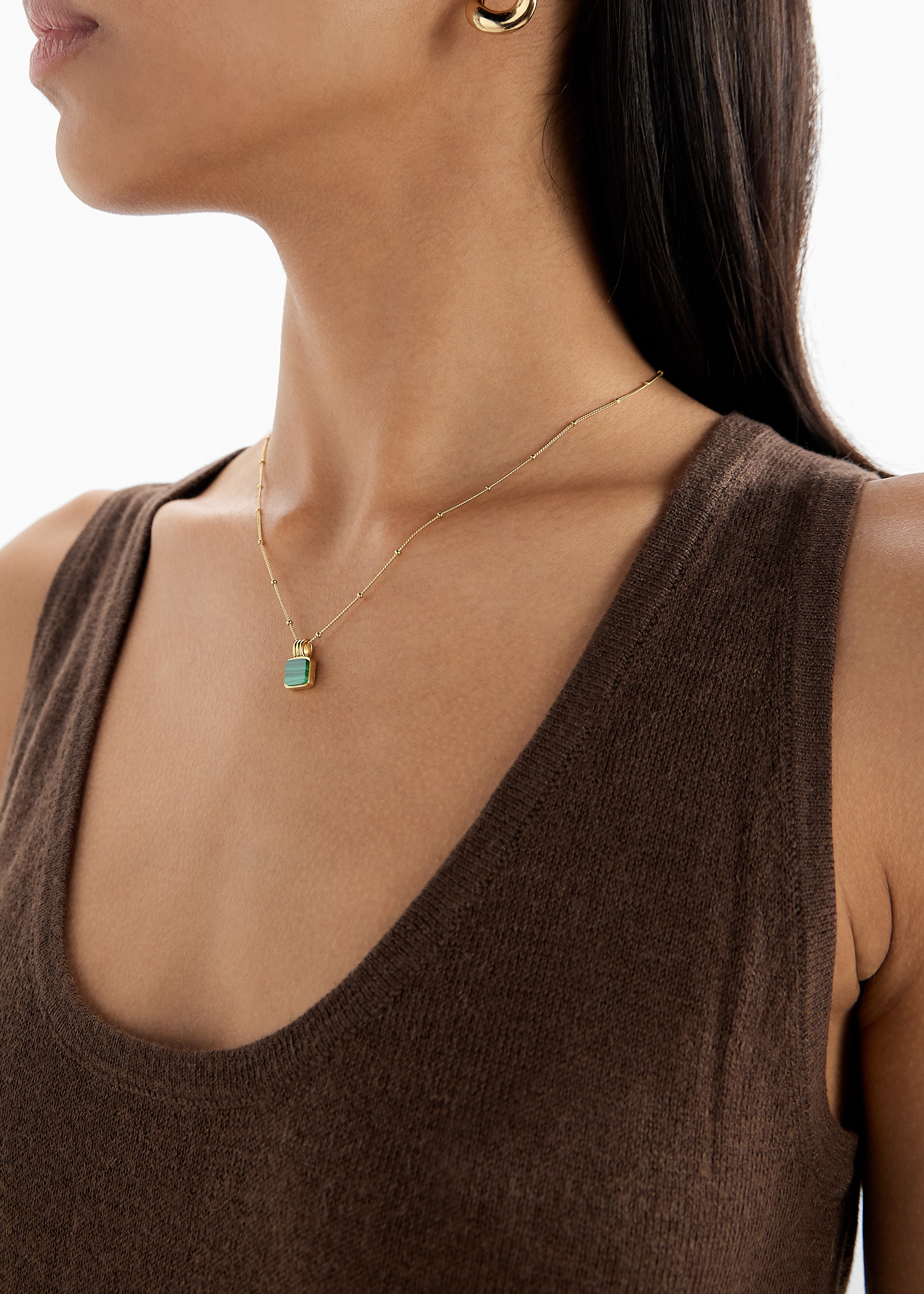 ★MISSOMA★ LUCY WILLIAMS SQUARE MALACHITE NECKLACE MISSOMA Lucy Williams Square Malachite Necklace - Laneway