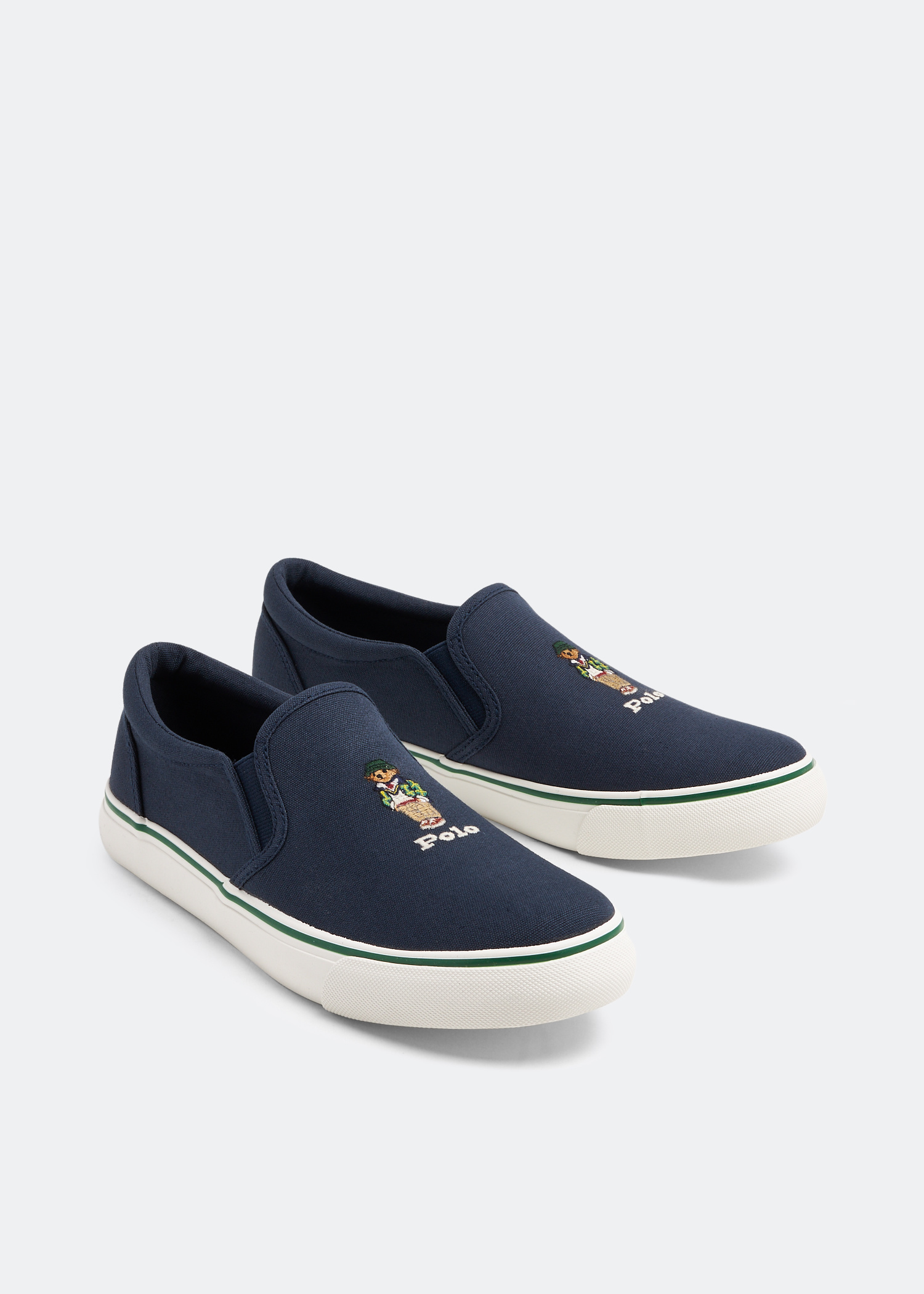 POLO RALPH LAUREN ☆ Keaton Polo Bear Slip-On Casual Shoes Polo Ralph Lauren Unisex Keaton Bear Slip-On Sneakers Green
