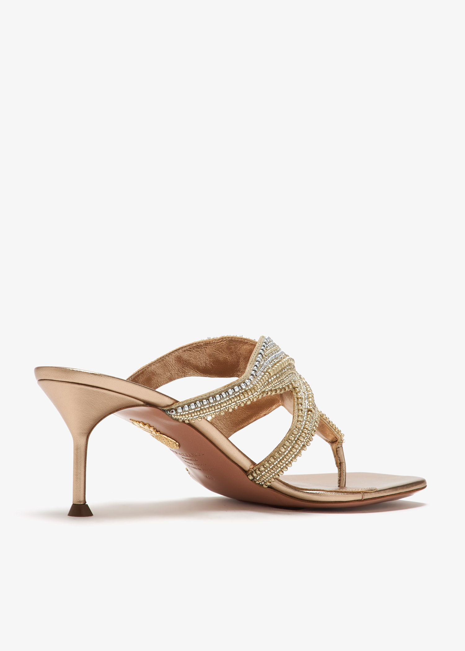 Aquazzura Reef Star 65 sandals for Women - Gold in USA | Level Shoes