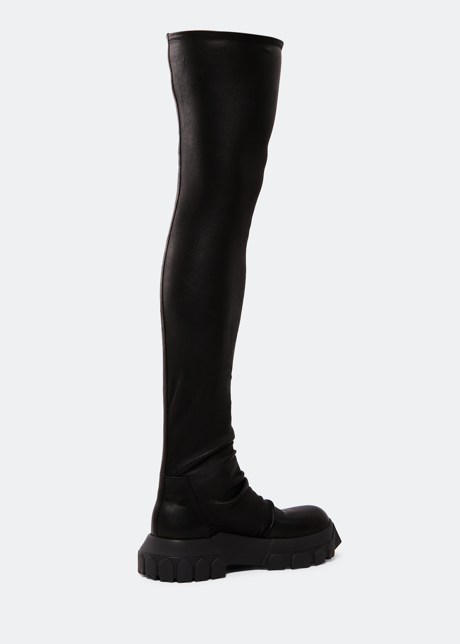 Rick Owens Bozo knee-high tractor boots for Women - Black in