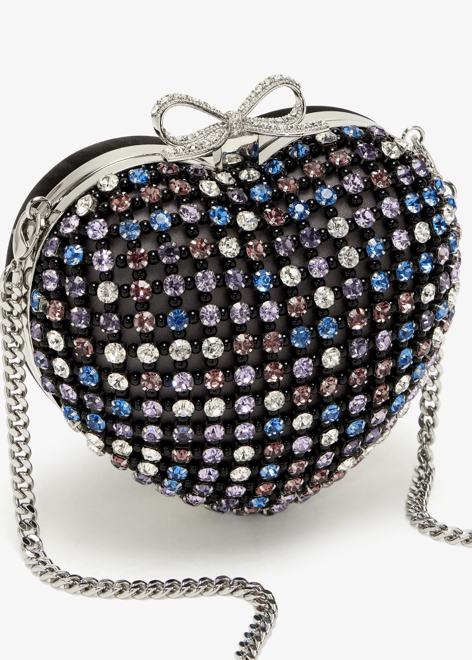 ✨極美品✨ crystal heart clutch パーティーバッグ Self-Portrait Heart Crystal embellished clutch for Women - Black