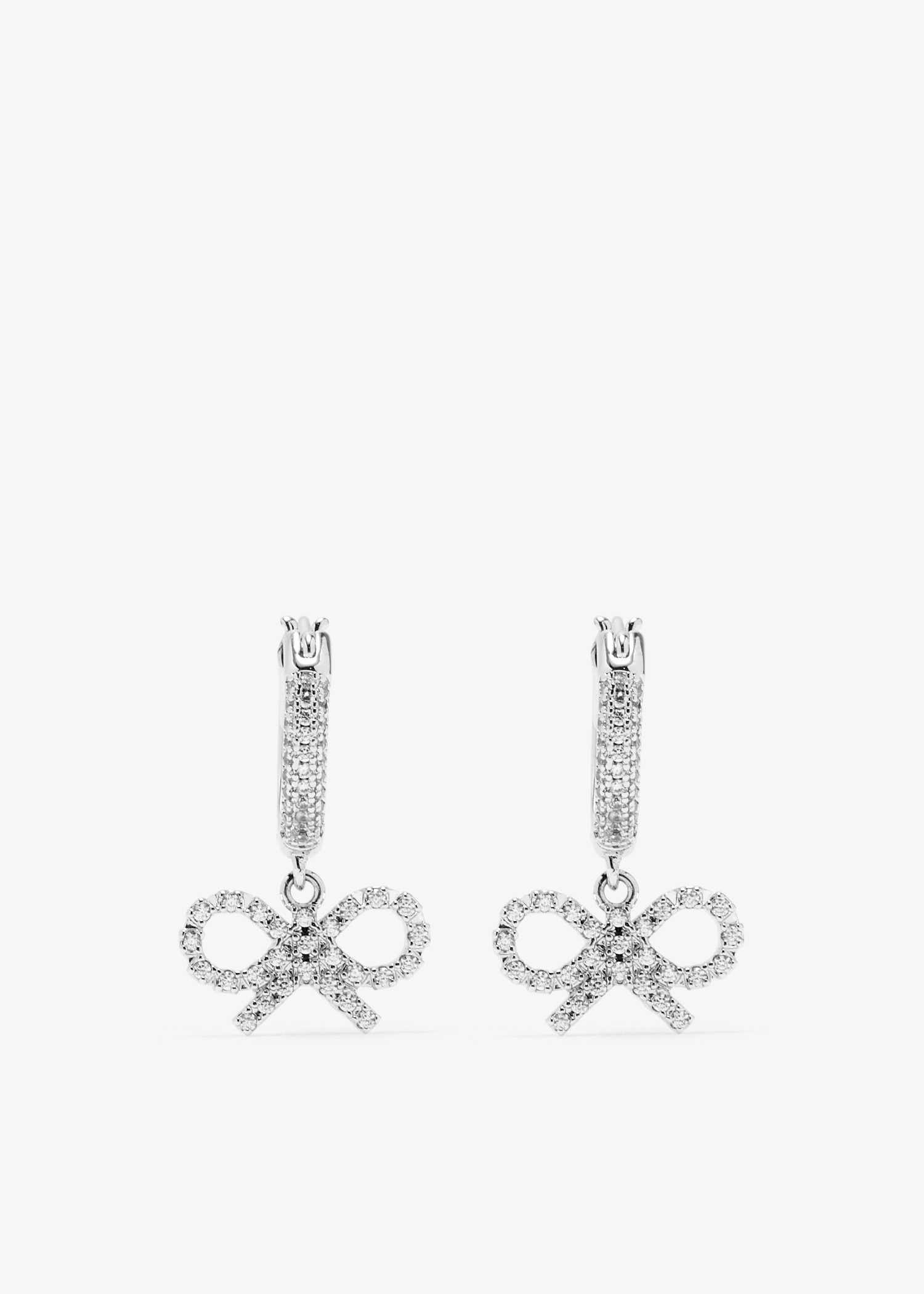 Self-Portrait Crystal Bow hoop earrings for Women - Silver in UAE